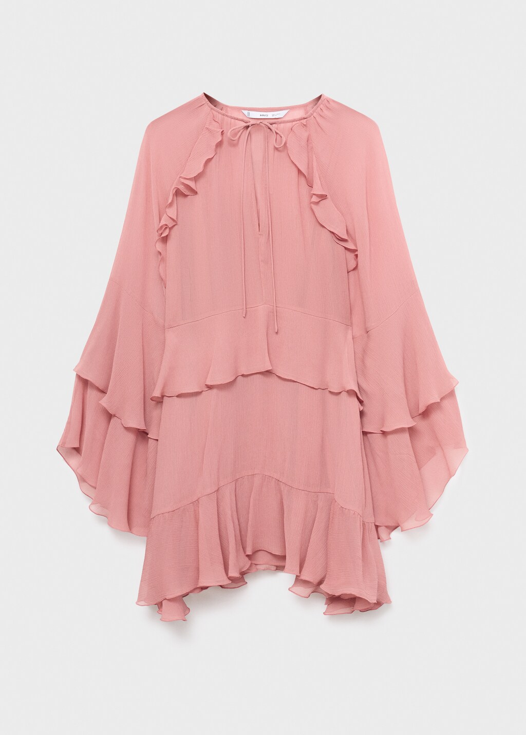 Flared dress with ruffled sleeves - image 5
