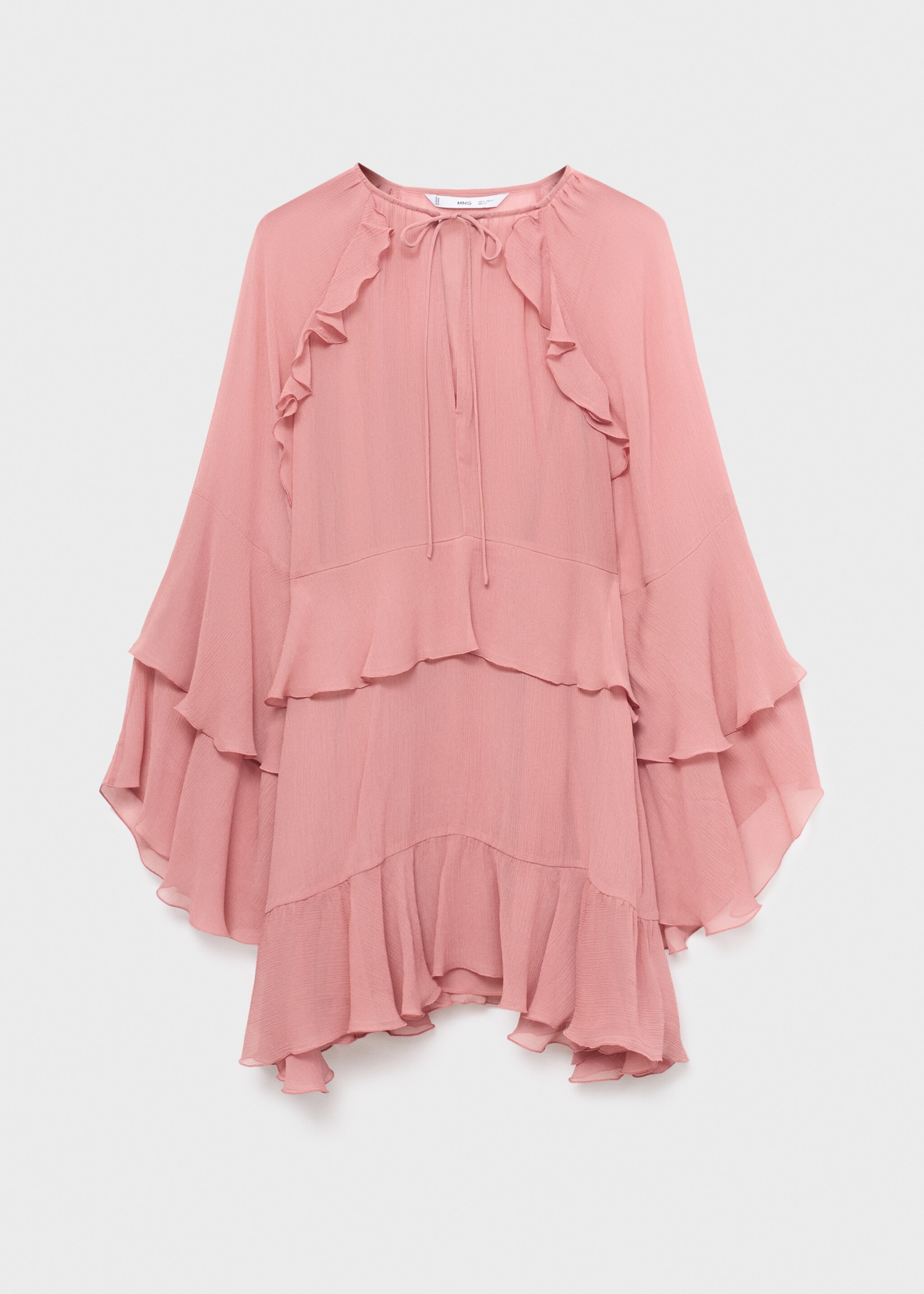 Short ruffled dress - Article without model, Pink. Ref: 17094446-00.