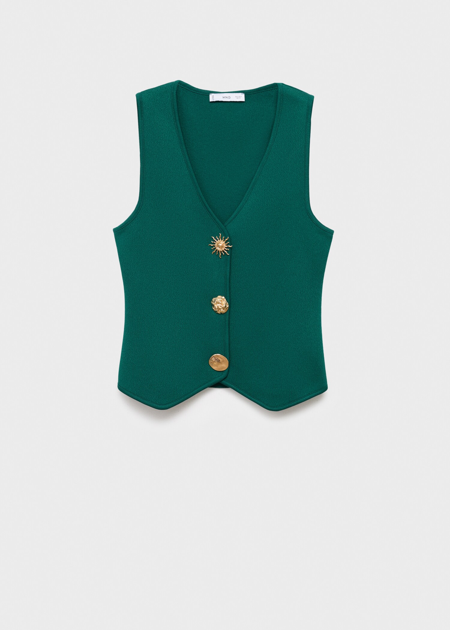 Knitted waistcoat with jewel buttons - Article without model