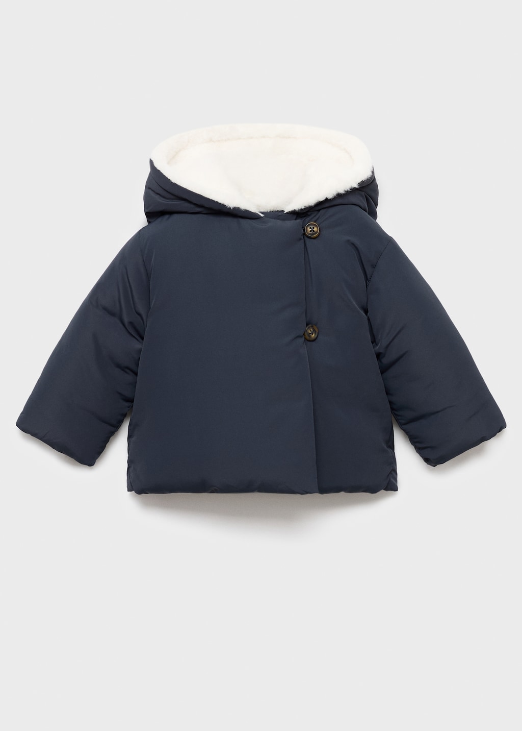 Anorak with shearling-effect hood
