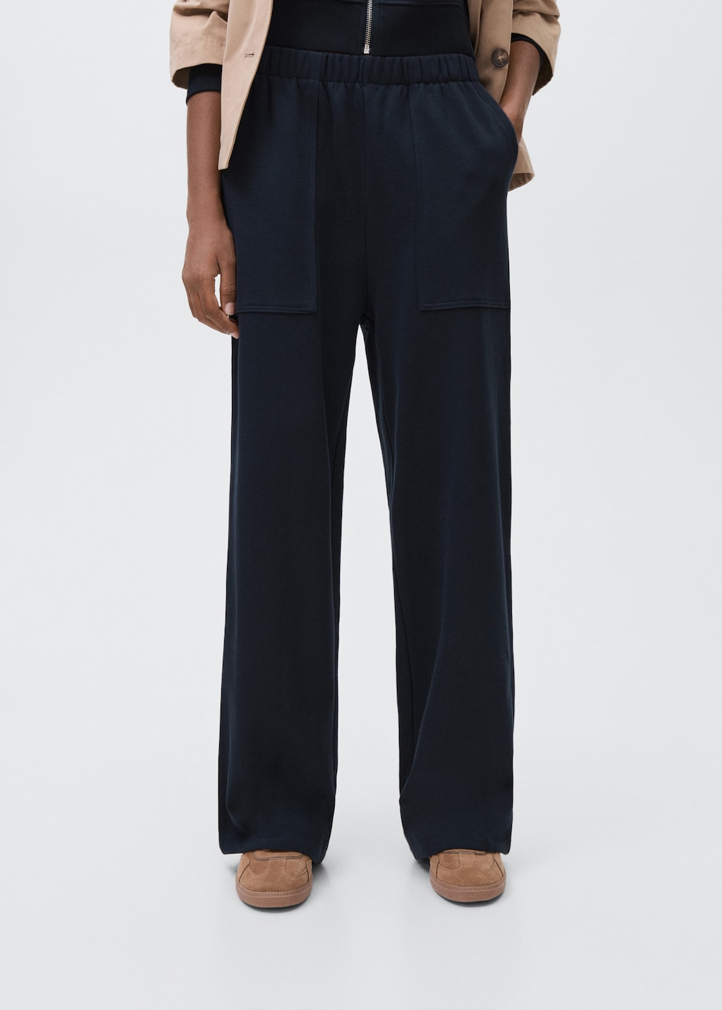 Cotton joggers with seams