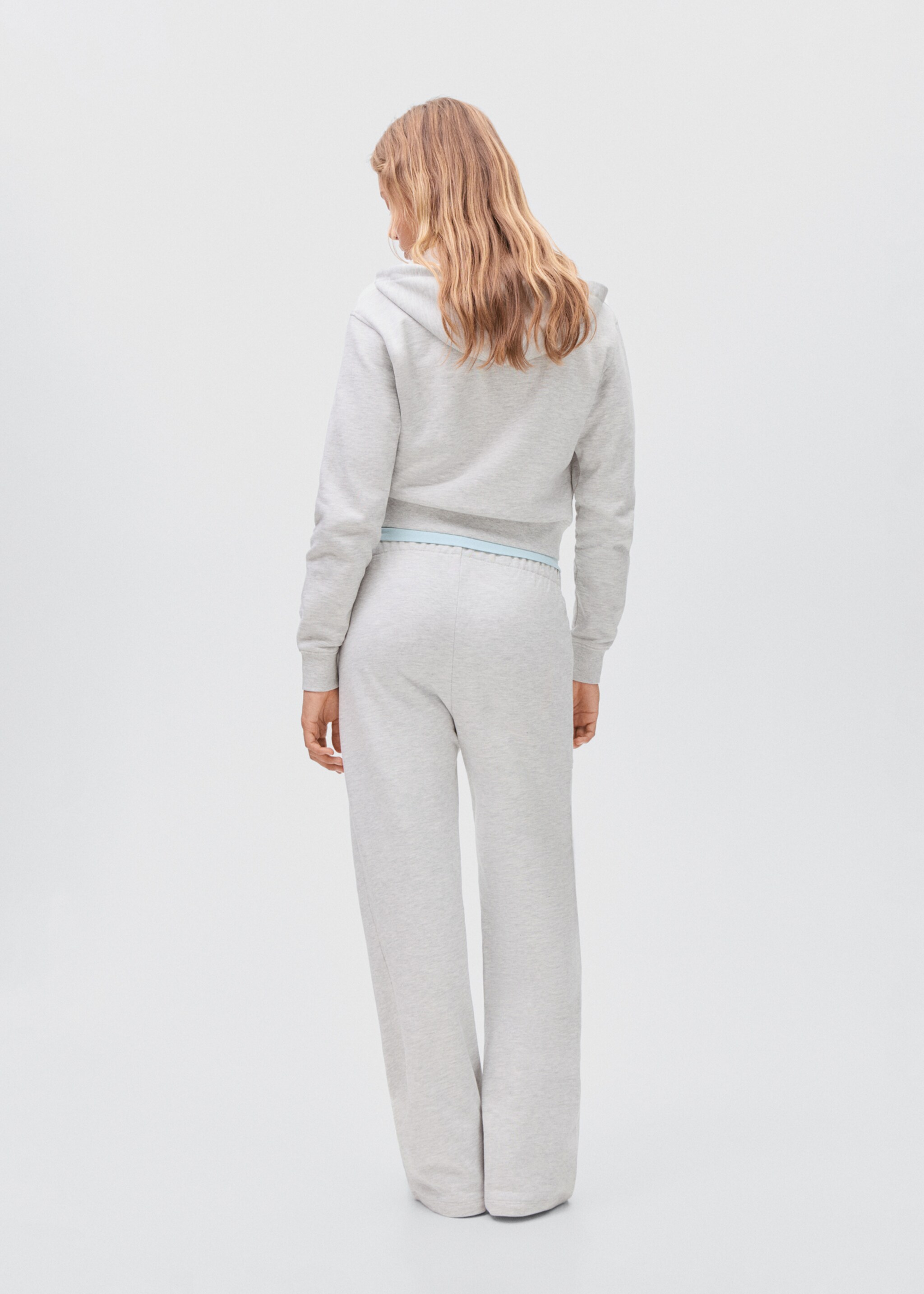 Cotton joggers with seams - Reverse of the article, Light Heather Grey. Ref: 17094773-00.