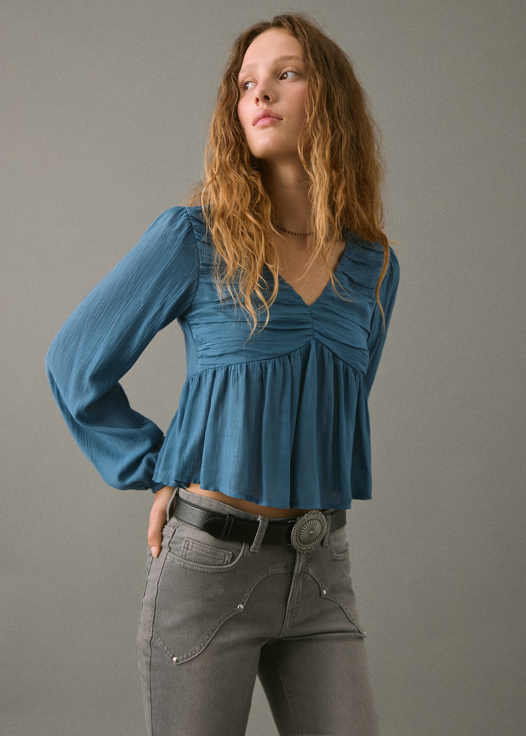 Ruched flowing blouse