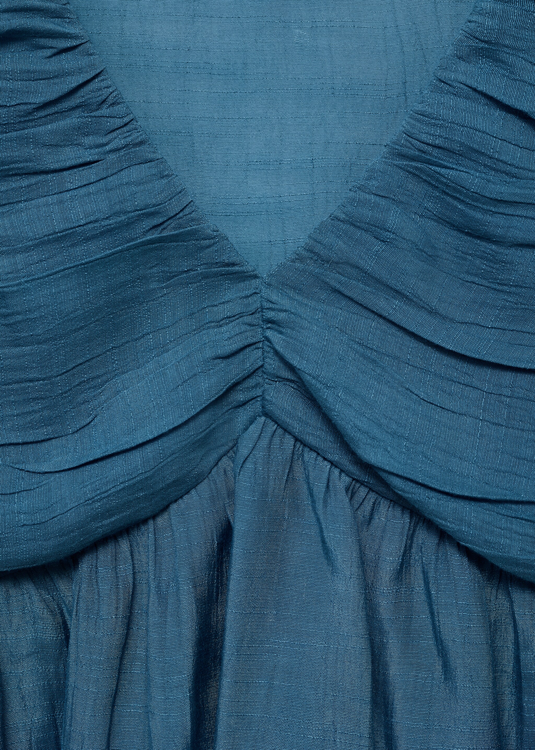Blouse fluide froncée - Détail de l'article 8, Bleu pétrole. Ref: 17094774-00.
