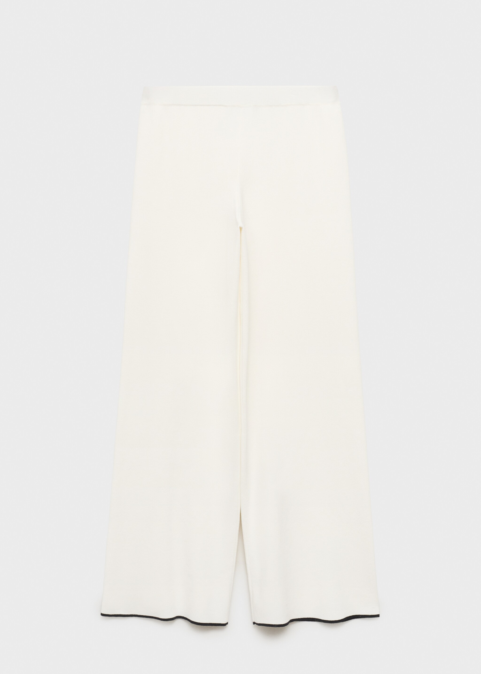 Pantaloni din tricot cu contrast la tiv - Articol fără model