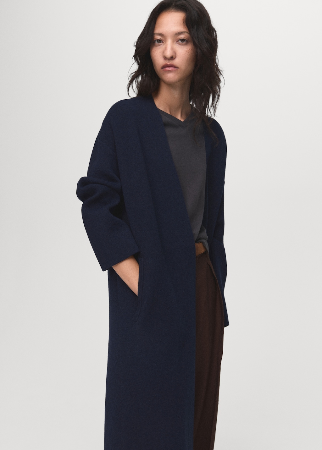 Long knitted coat