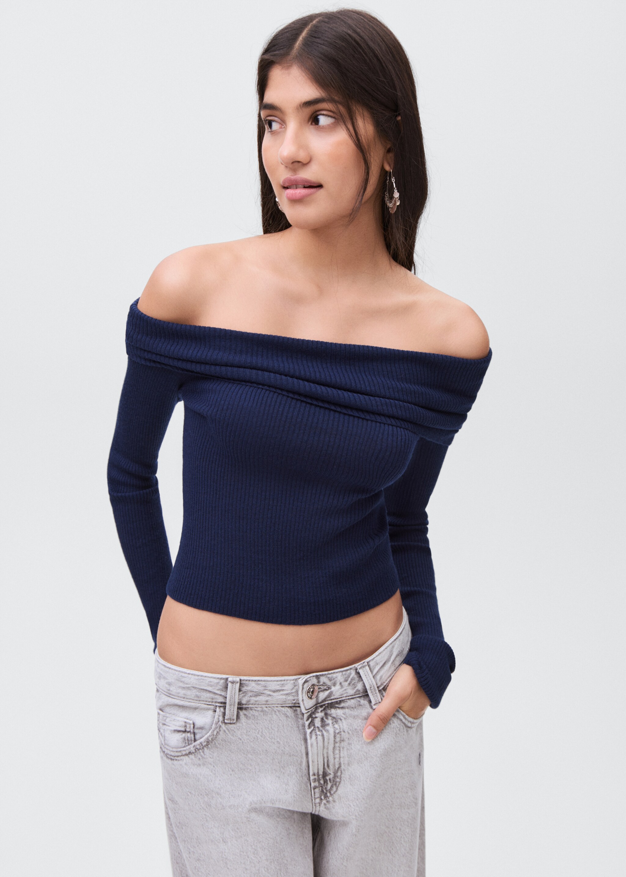 Strapless top - Medium plane, Navy. Ref: 17094782-00.