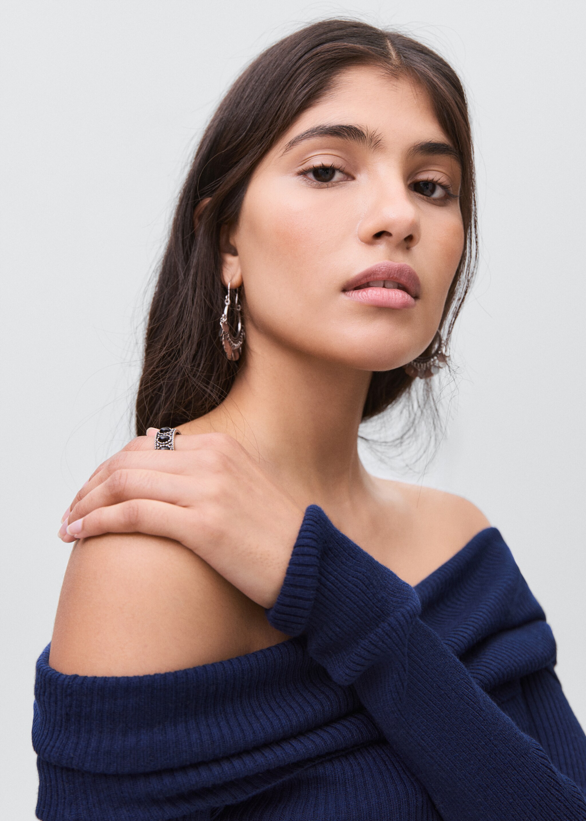 Strapless top - Details of the article 1, Navy. Ref: 17094782-00.