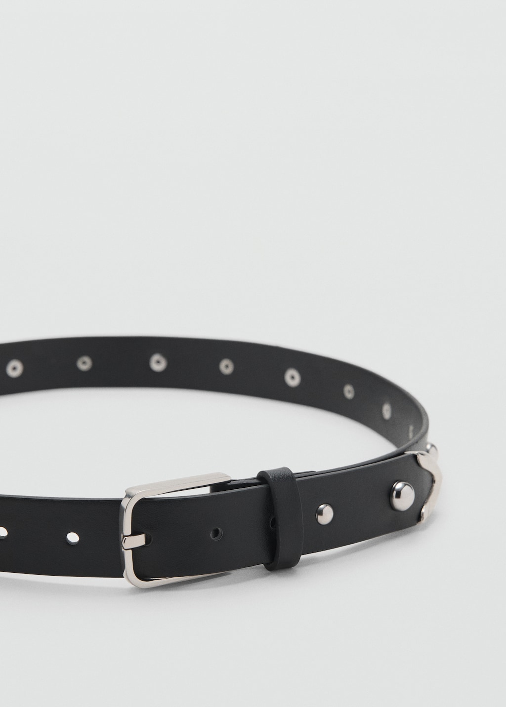 Studded faux-effect belt