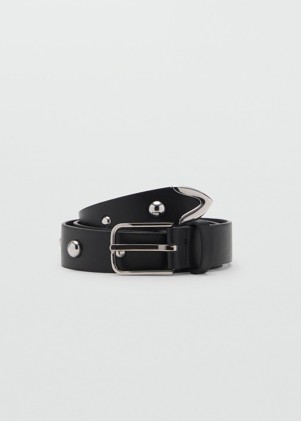 Studded faux-effect belt