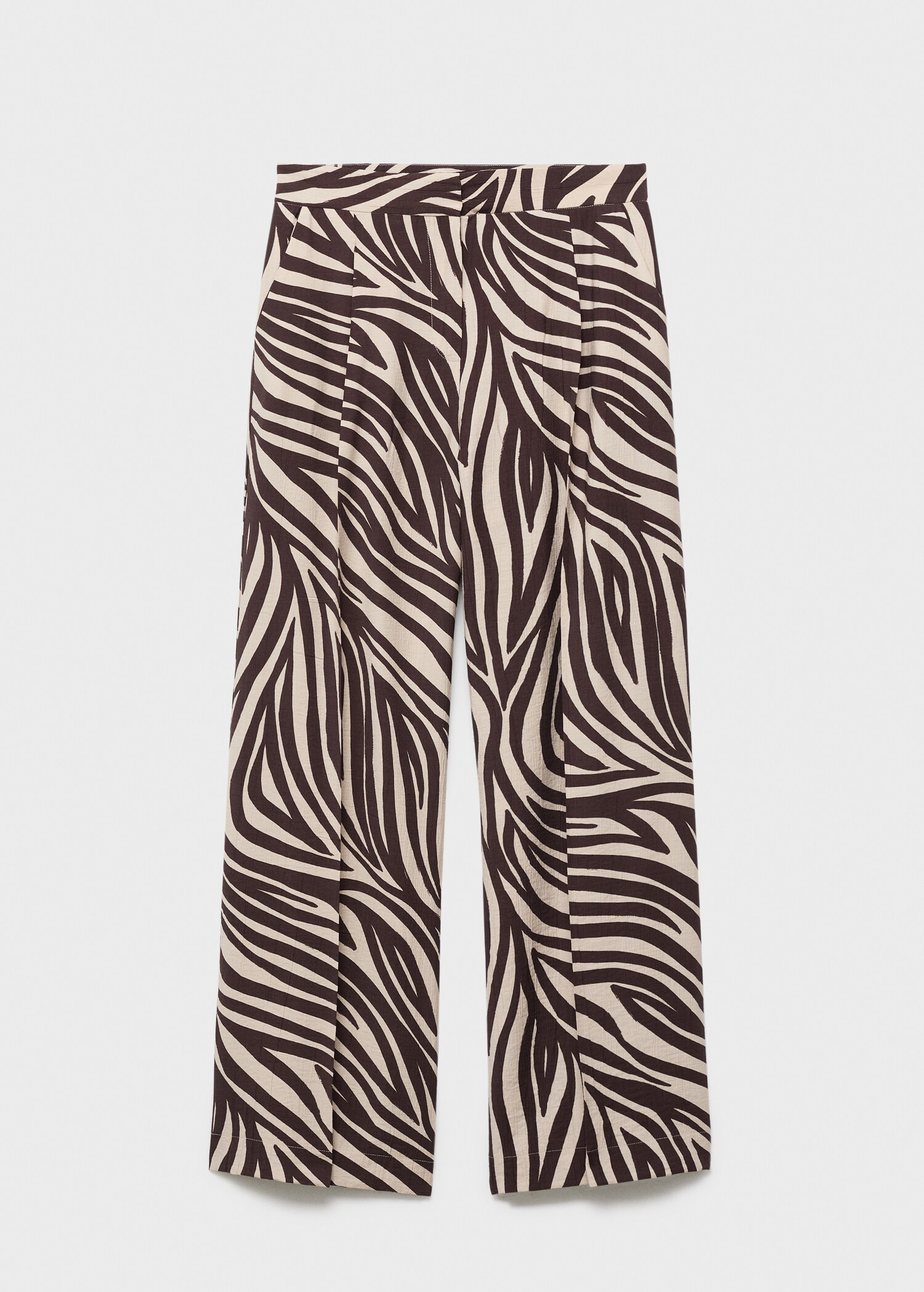 Straight pleat zebra print trousers - Article without model