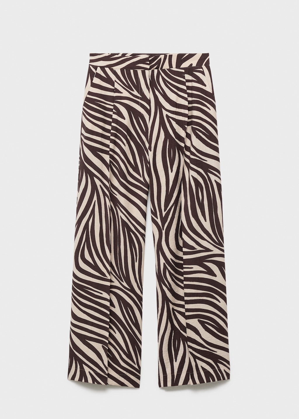 Straight-leg zebra-print pleated pants