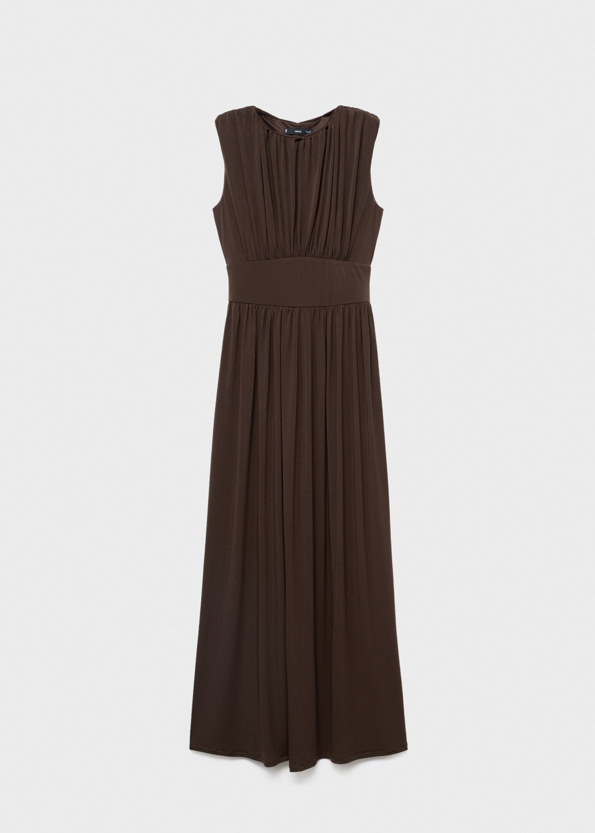 Long gathered dress - Article without model, Brown. Ref: 17094787-00.