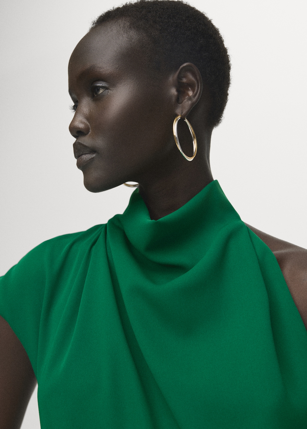 Asymmetrical long jumpsuit with belt