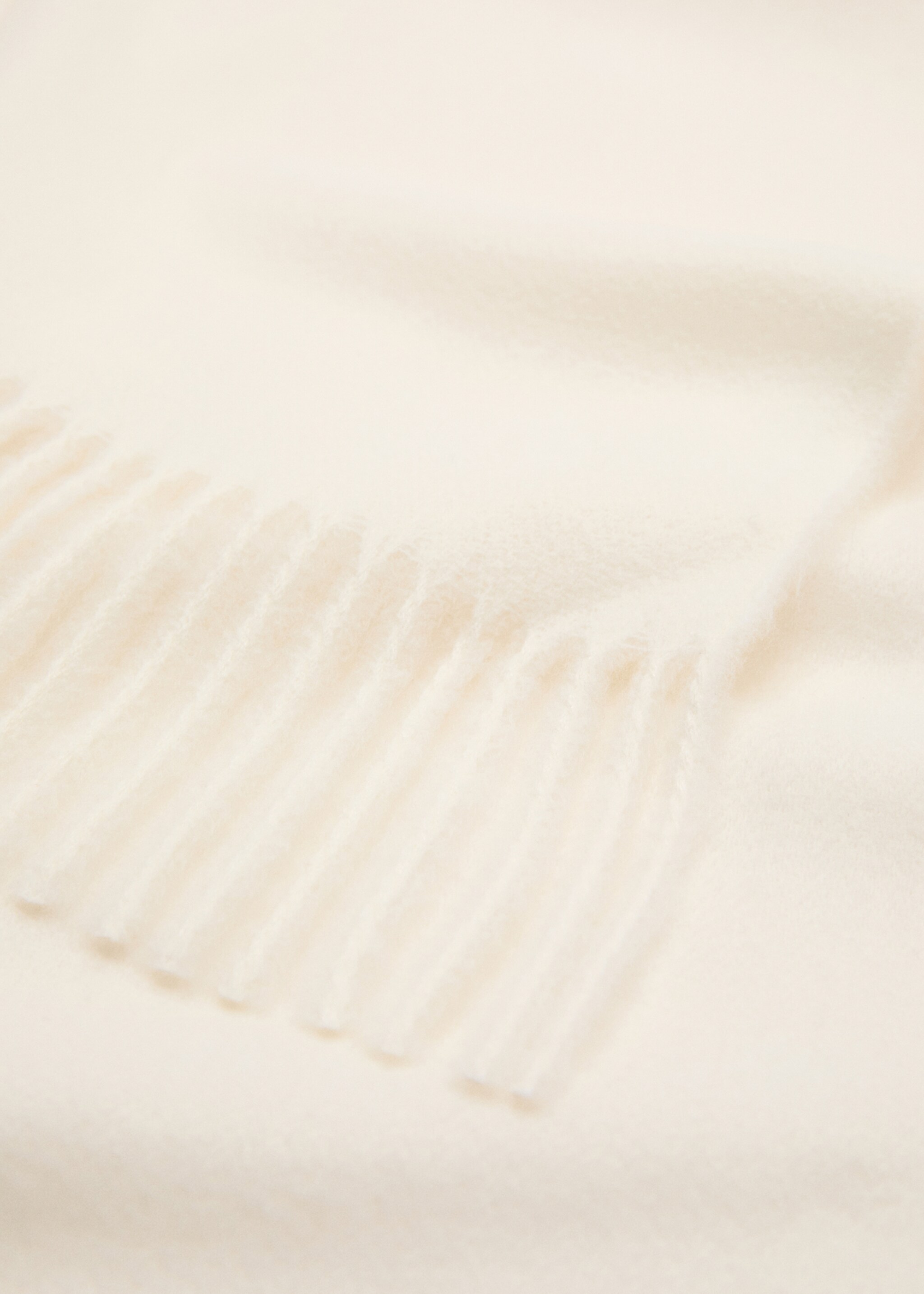 Fringed edge scarf - Medium plane, Ecru. Ref: 17095145-00.