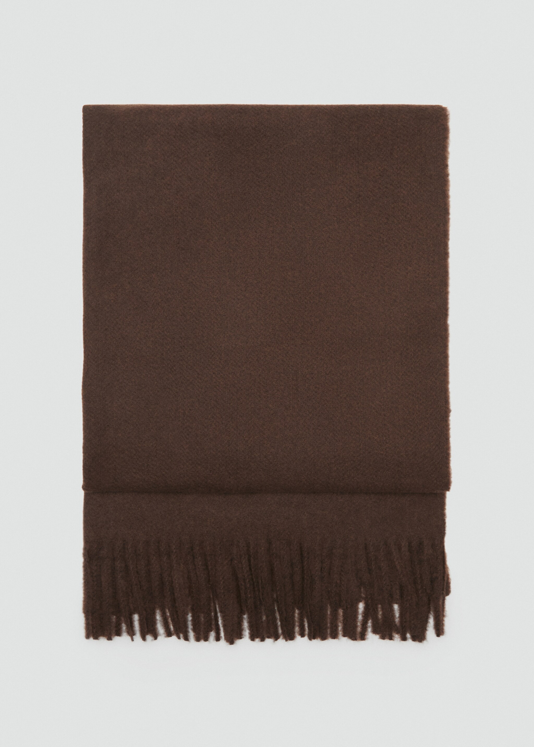 Fringed edge scarf - Article without model, Chocolate. Ref: 17095145-00.