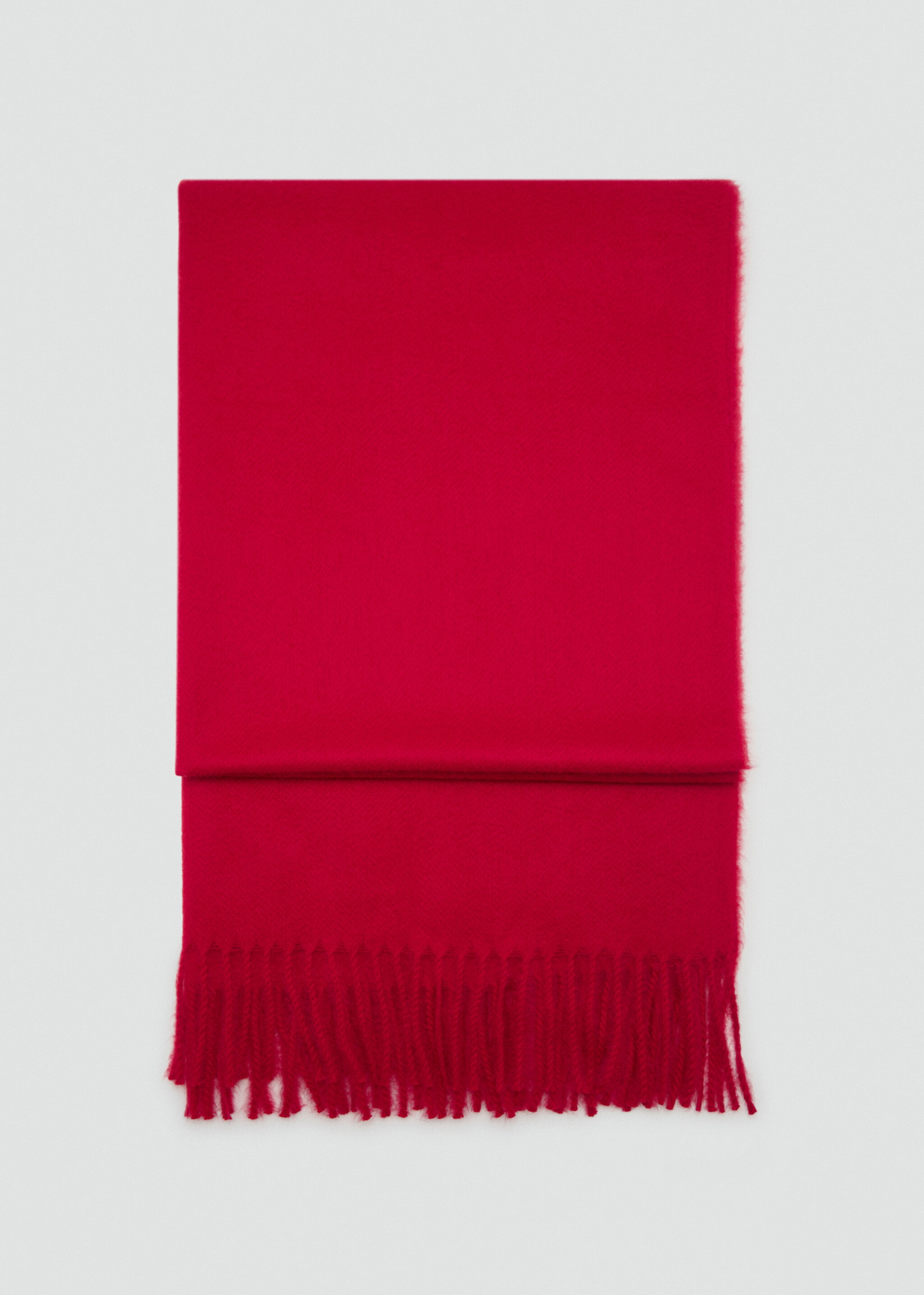 Fringed edge scarf - Article without model, Red. Ref: 17095145-00.