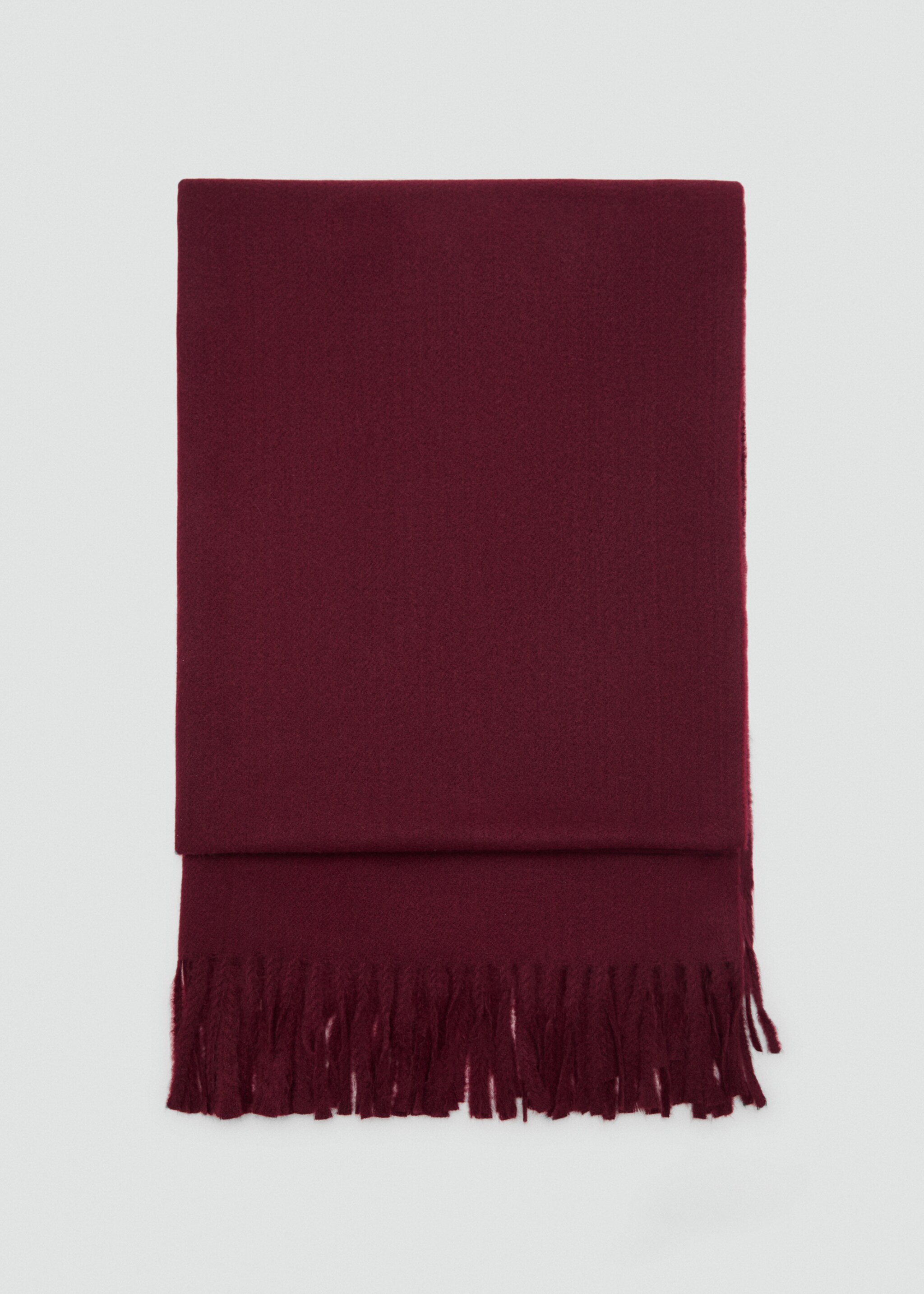 Fringed edge scarf - Article without model, Burgundy. Ref: 17095145-00.