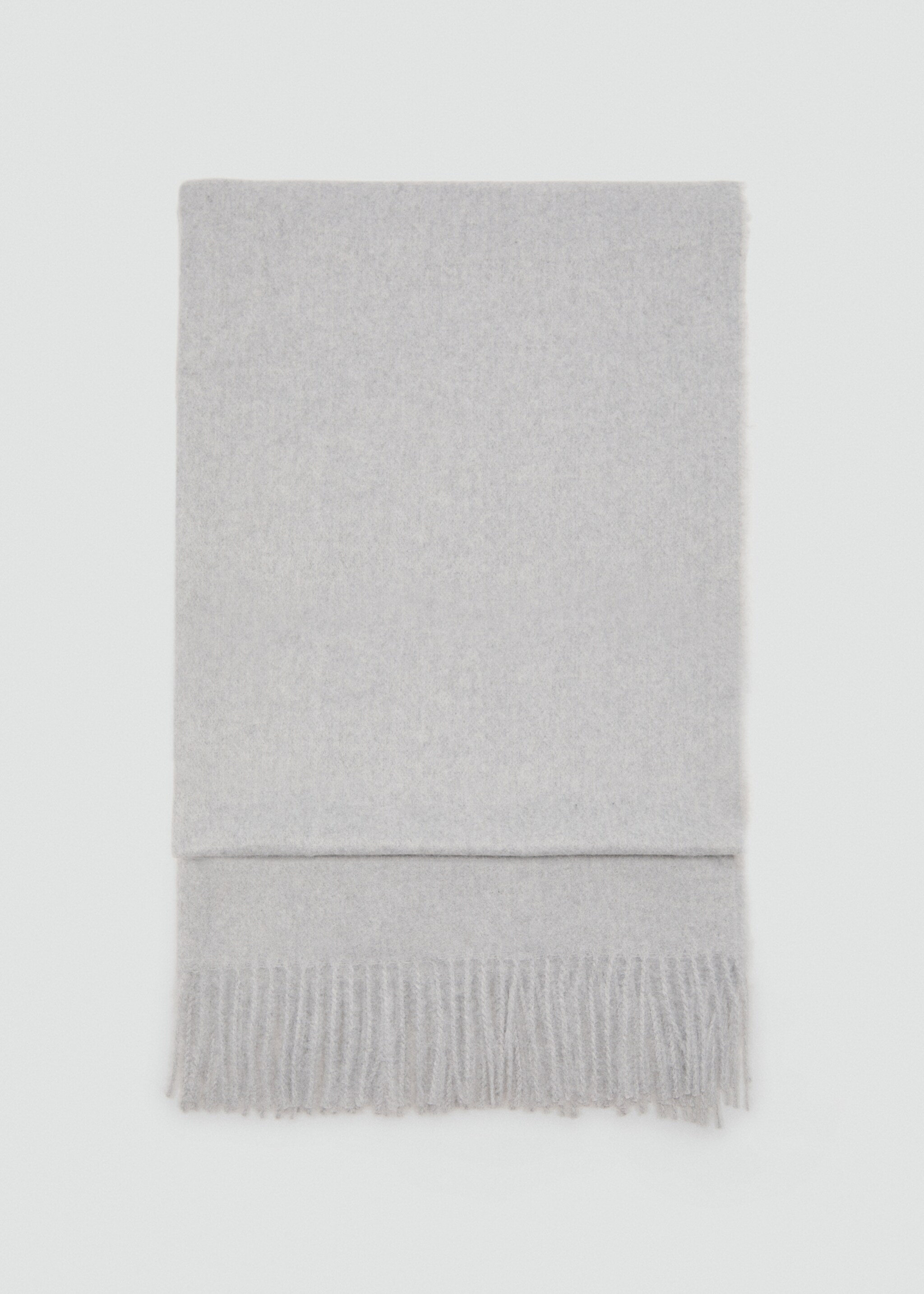 Fringed edge scarf - Article without model, Light Heather Grey. Ref: 17095145-00.