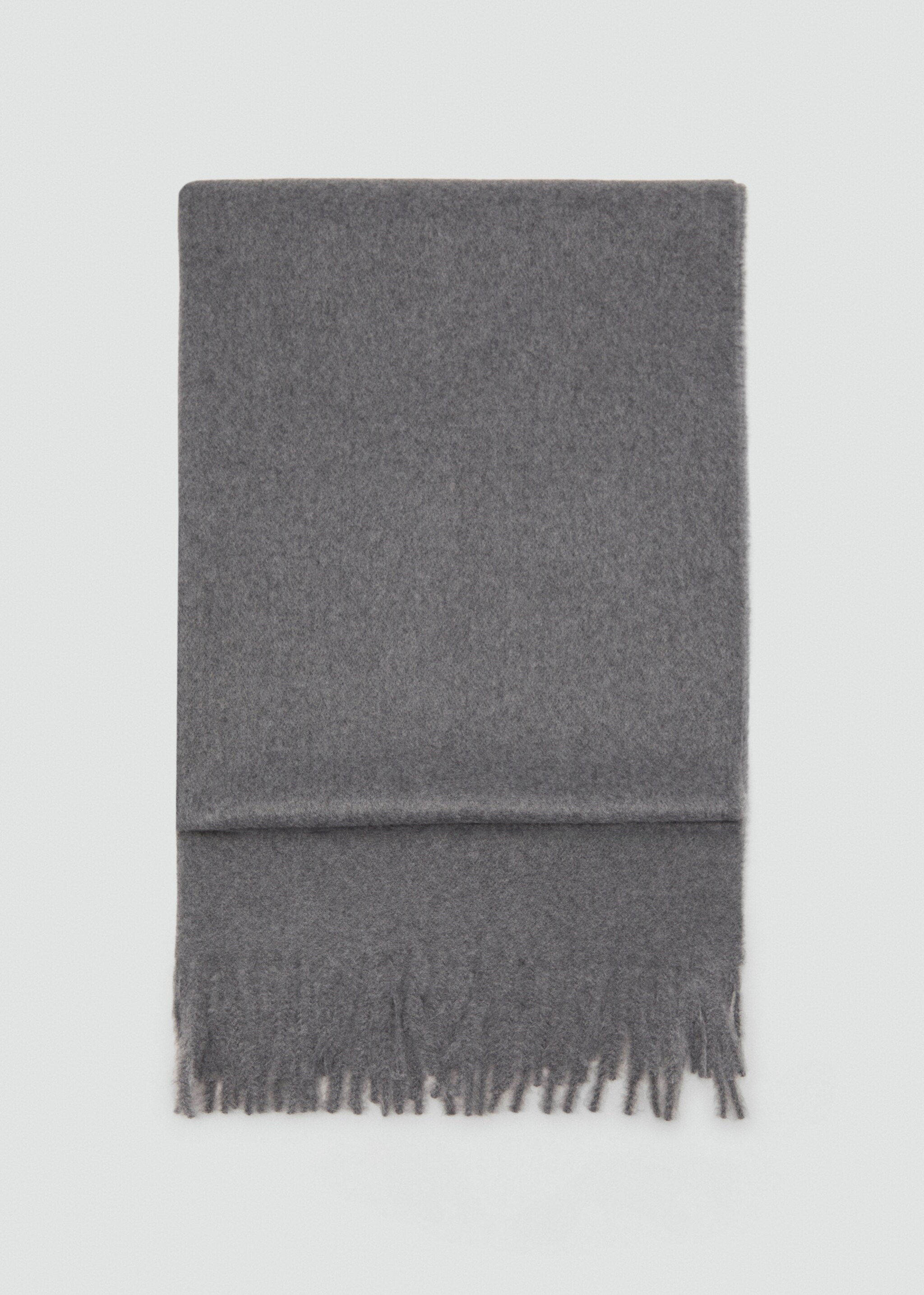 Fringed edge scarf - Article without model, Dark Heather Grey. Ref: 17095145-00.