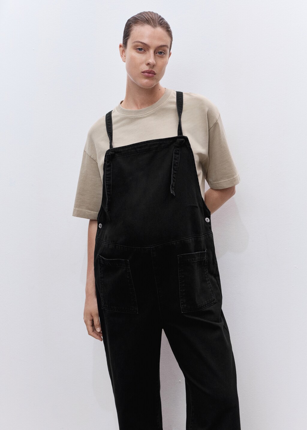 Maternity denim dungarees
