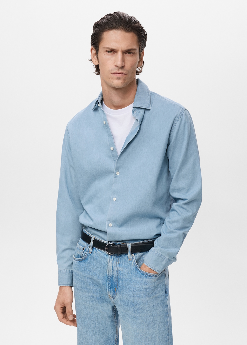 100% cotton chambray shirt