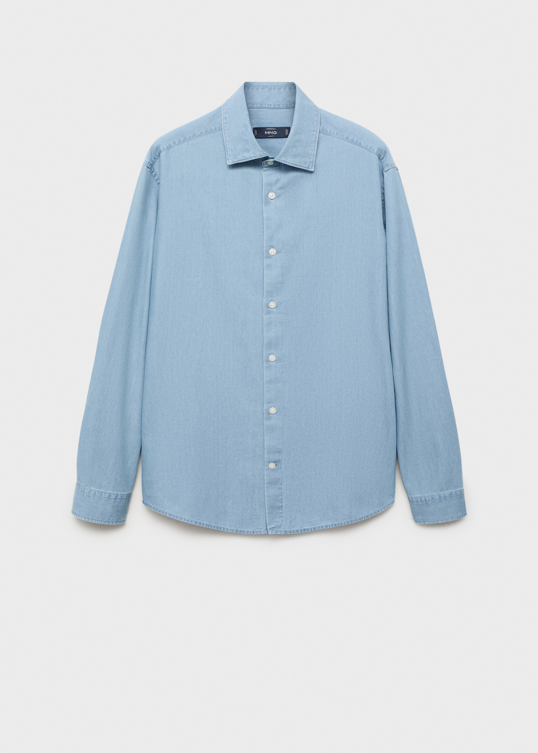100% cotton chambray shirt - Article without model, Light Blue. Ref: 17095149-00.