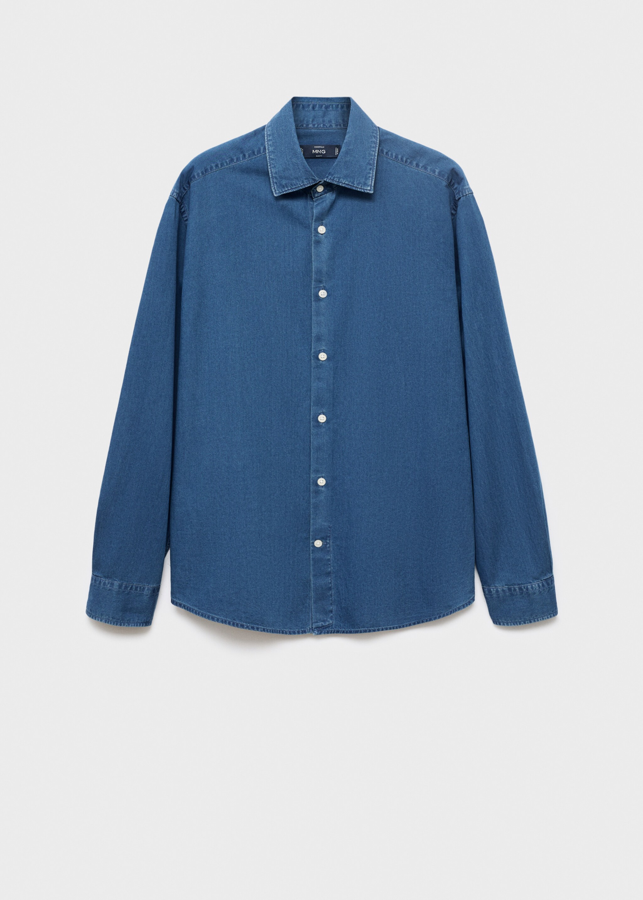 Chambray-Hemd aus 100 % Baumwolle - Artikel ohne Model, Mittelblau. Ref: 17095149-00.