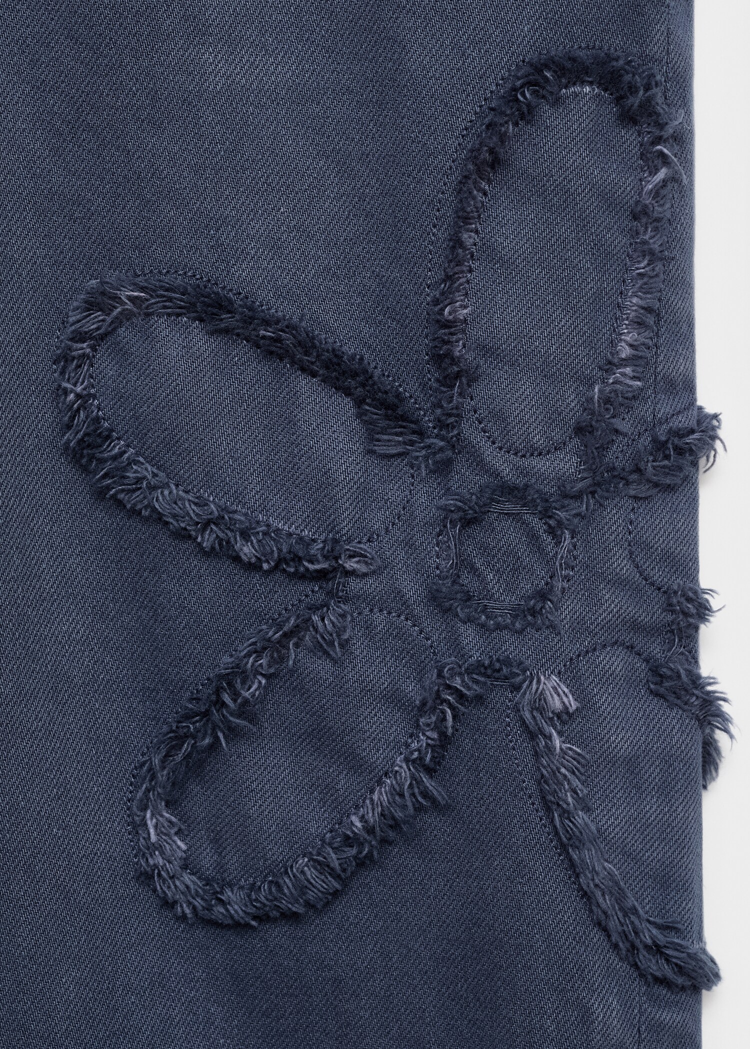 Flower-embroidered wide leg jeans - Details of the article 0