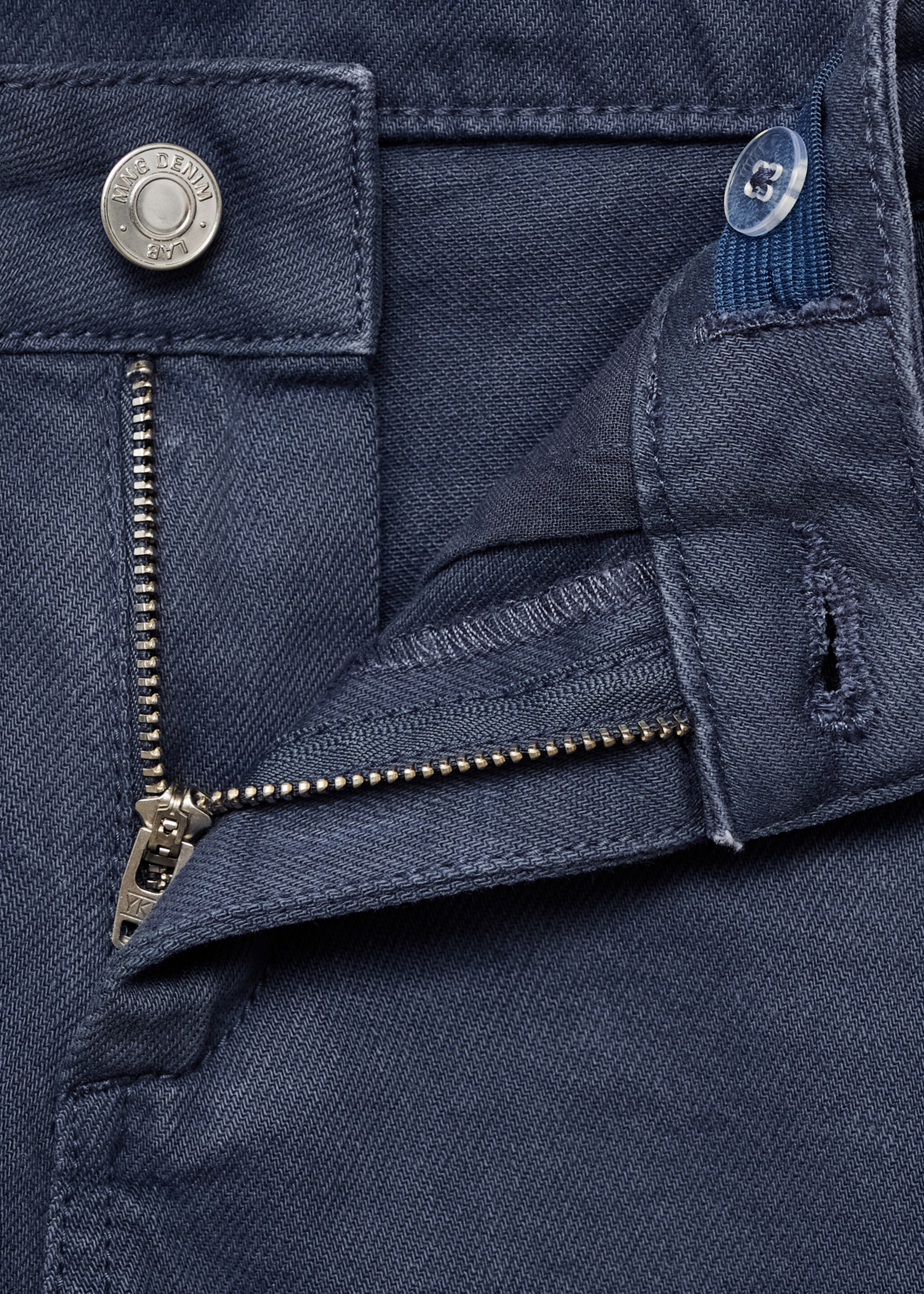 Flower-embroidered wide leg jeans - Details of the article 8, Blue. Ref: 17095151-00.