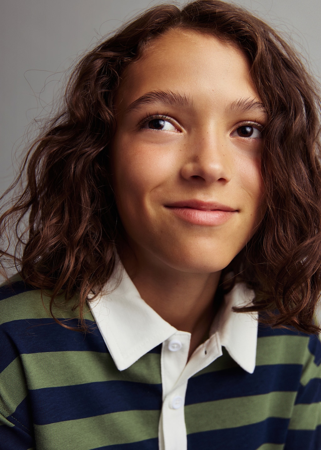 Striped cotton polo shirt