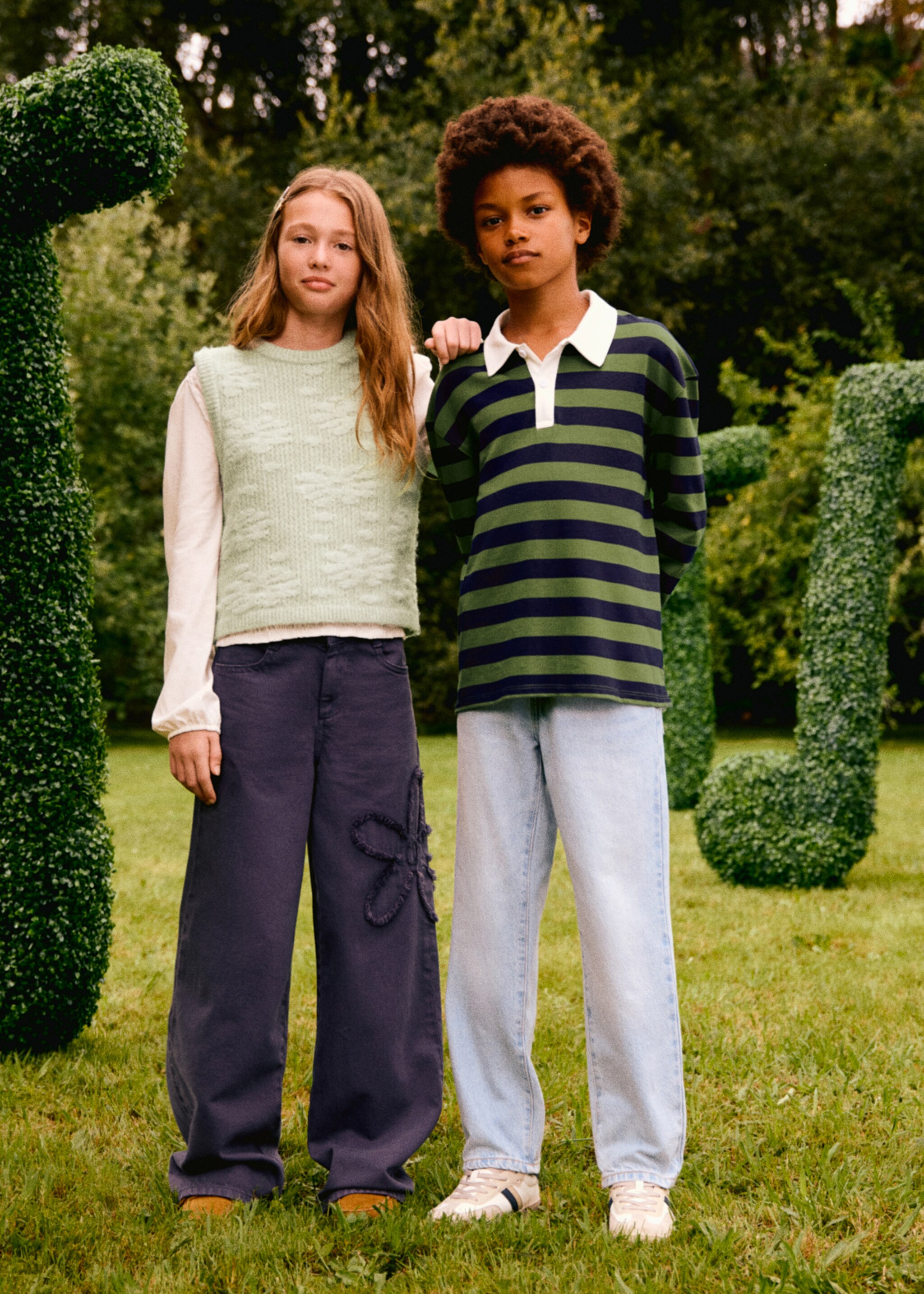 Striped cotton polo shirt - Details of the article 5, Green. Ref: 17095155-00.