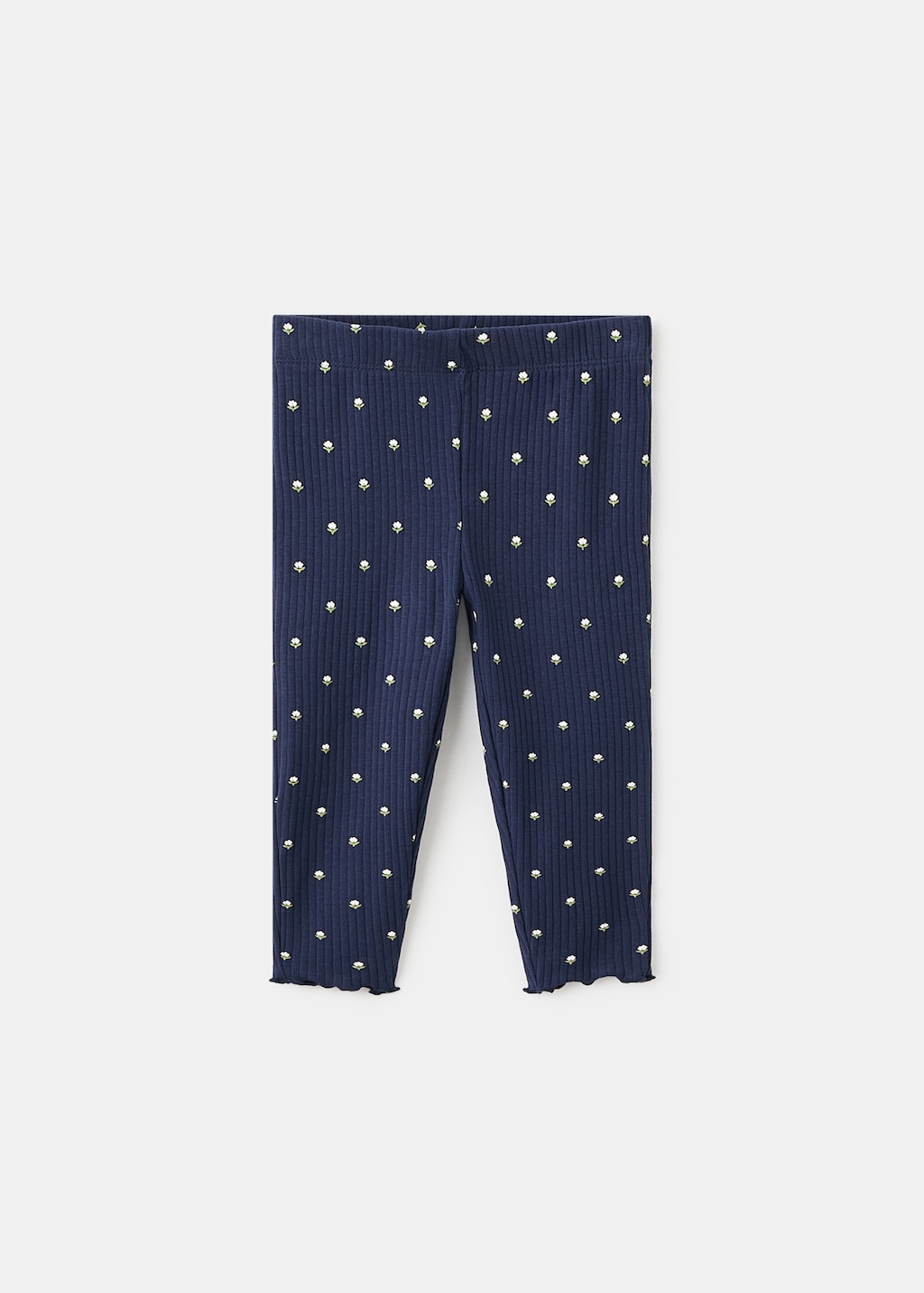 Ribbed floral leggings