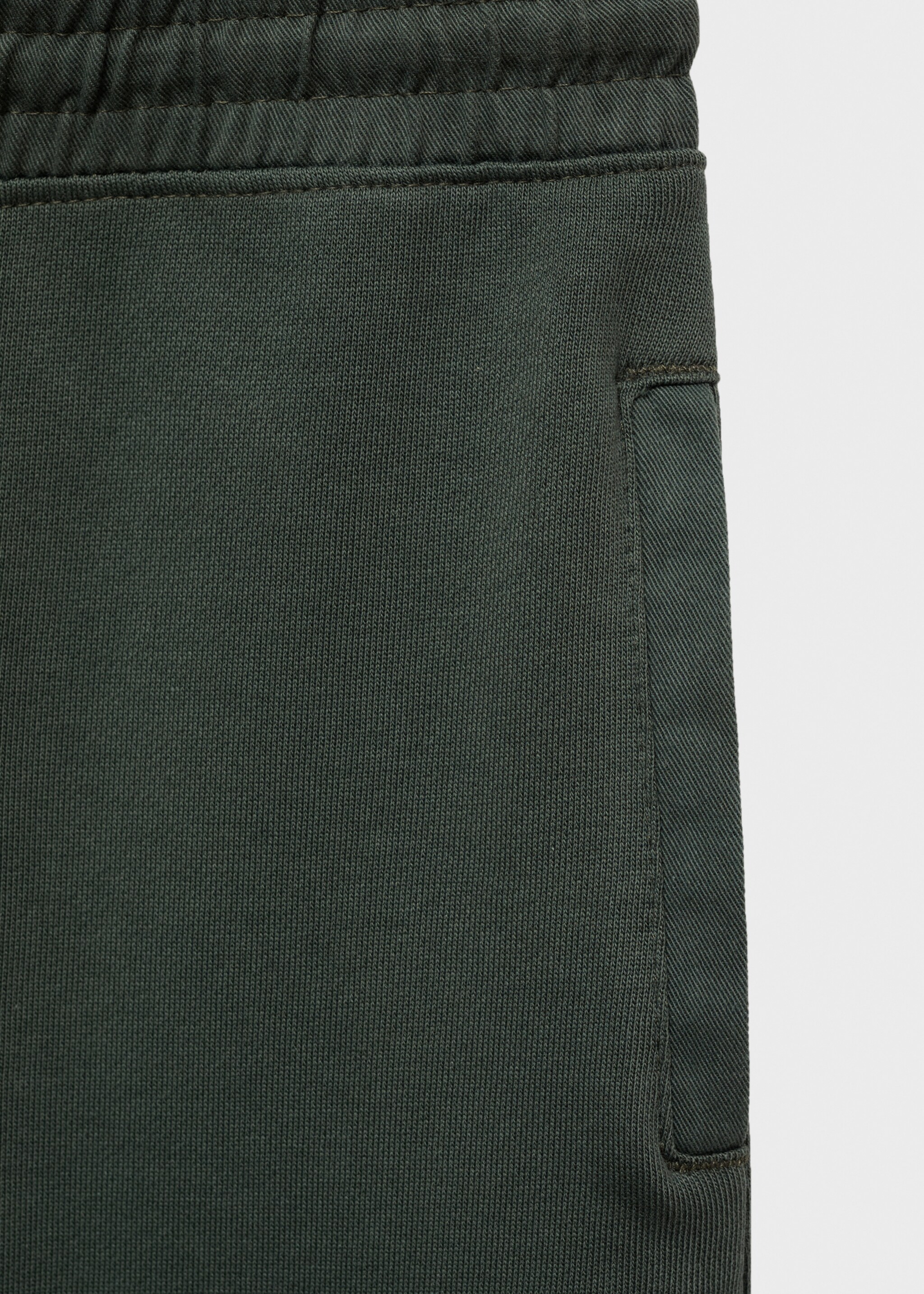 Cotton drawstring joggers - Details of the article 0, Khaki. Ref: 17095160-00.