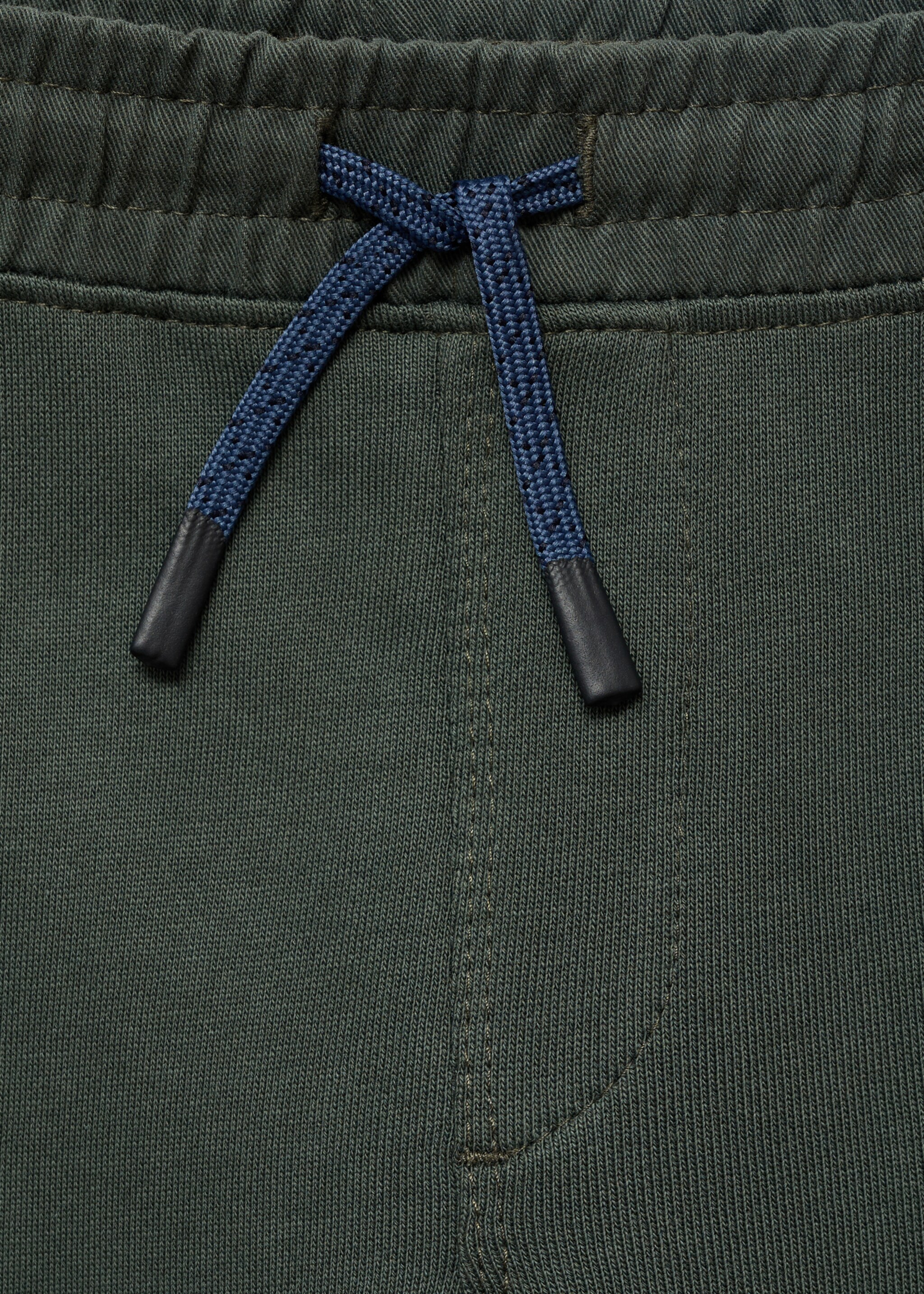 Cotton drawstring joggers - Details of the article 8, Khaki. Ref: 17095160-00.