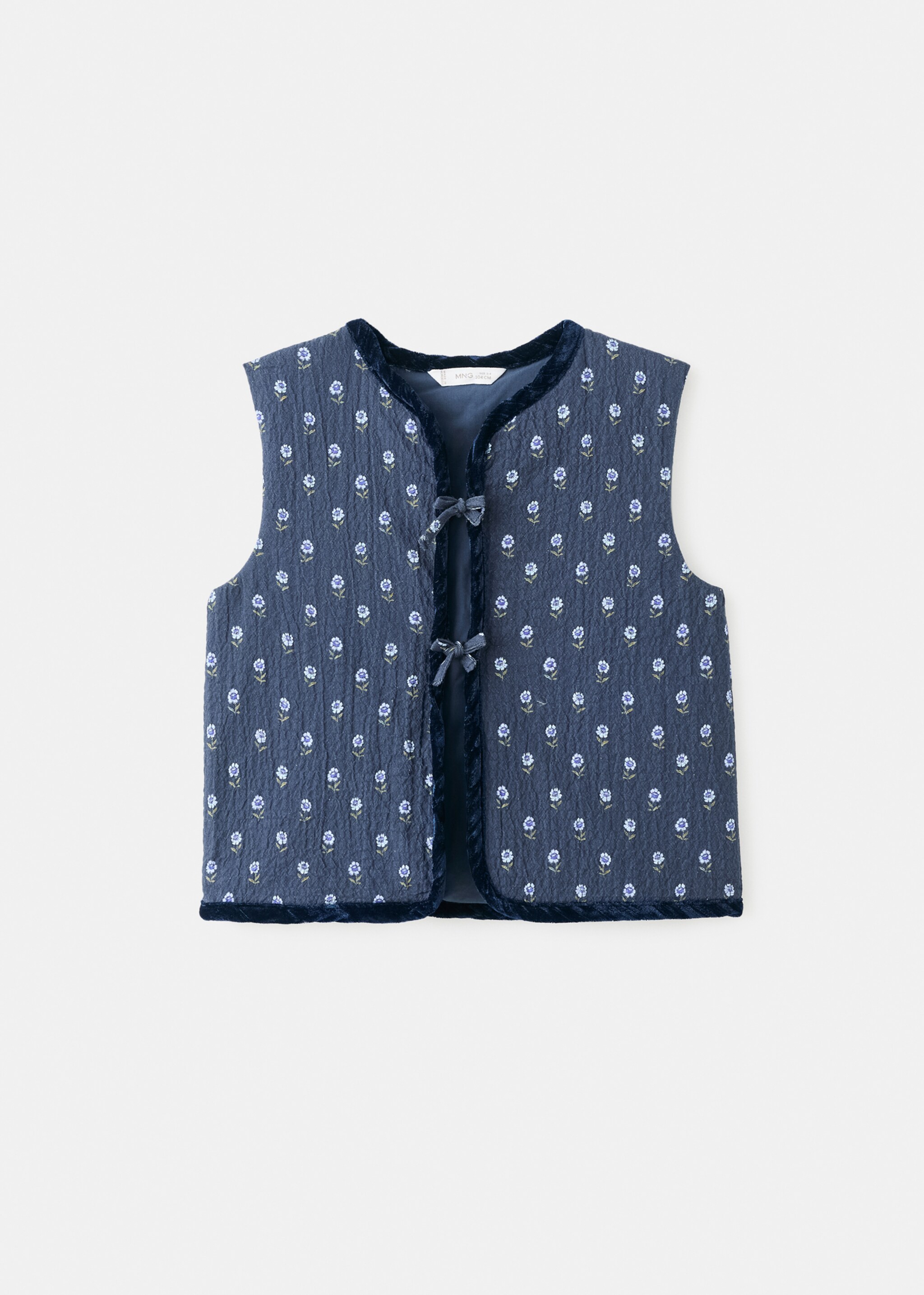 Floral quilted gilet - Article without model, Navy. Ref: 17095161-00.