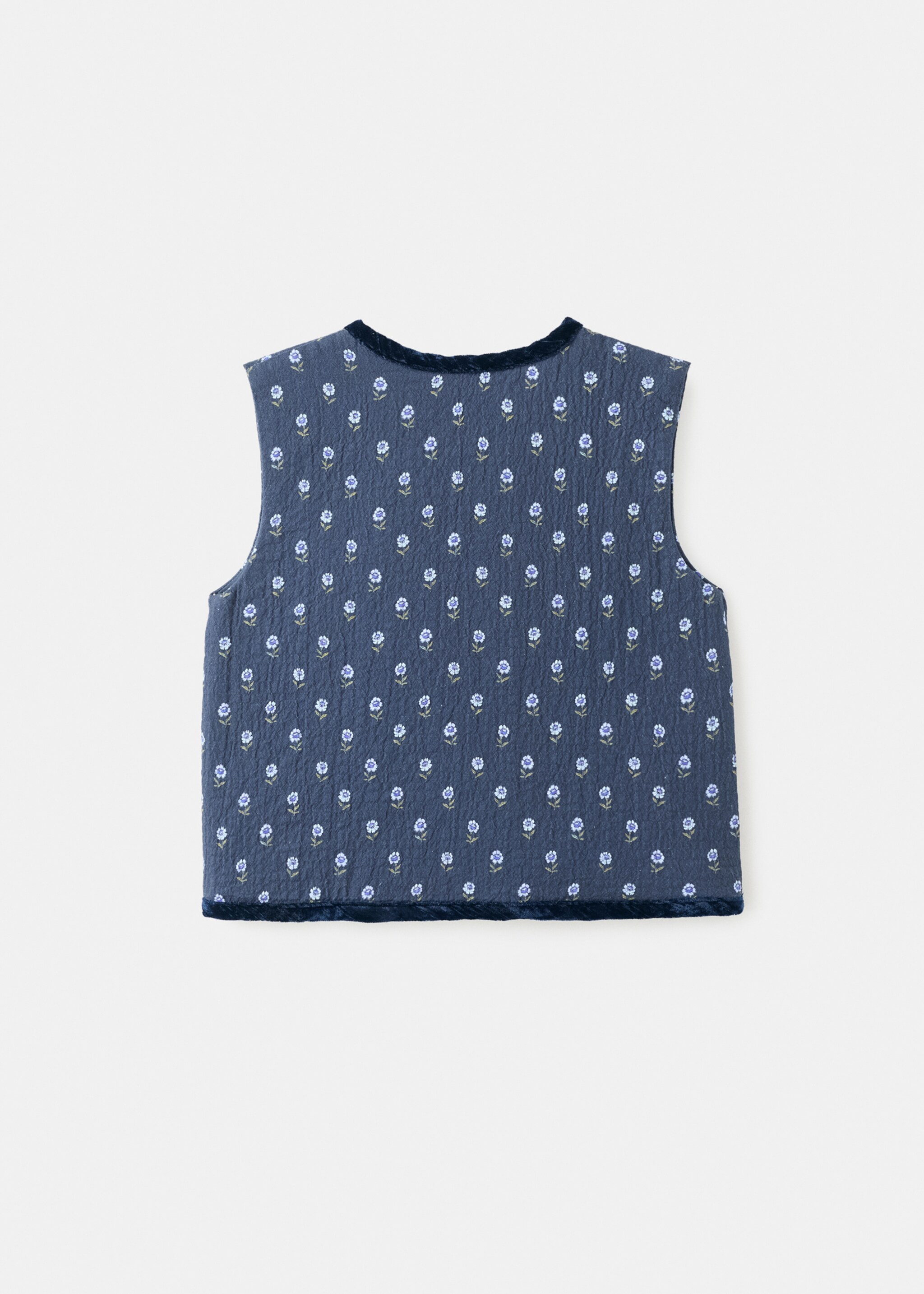 Floral quilted gilet - Reverse of the article, Navy. Ref: 17095161-00.