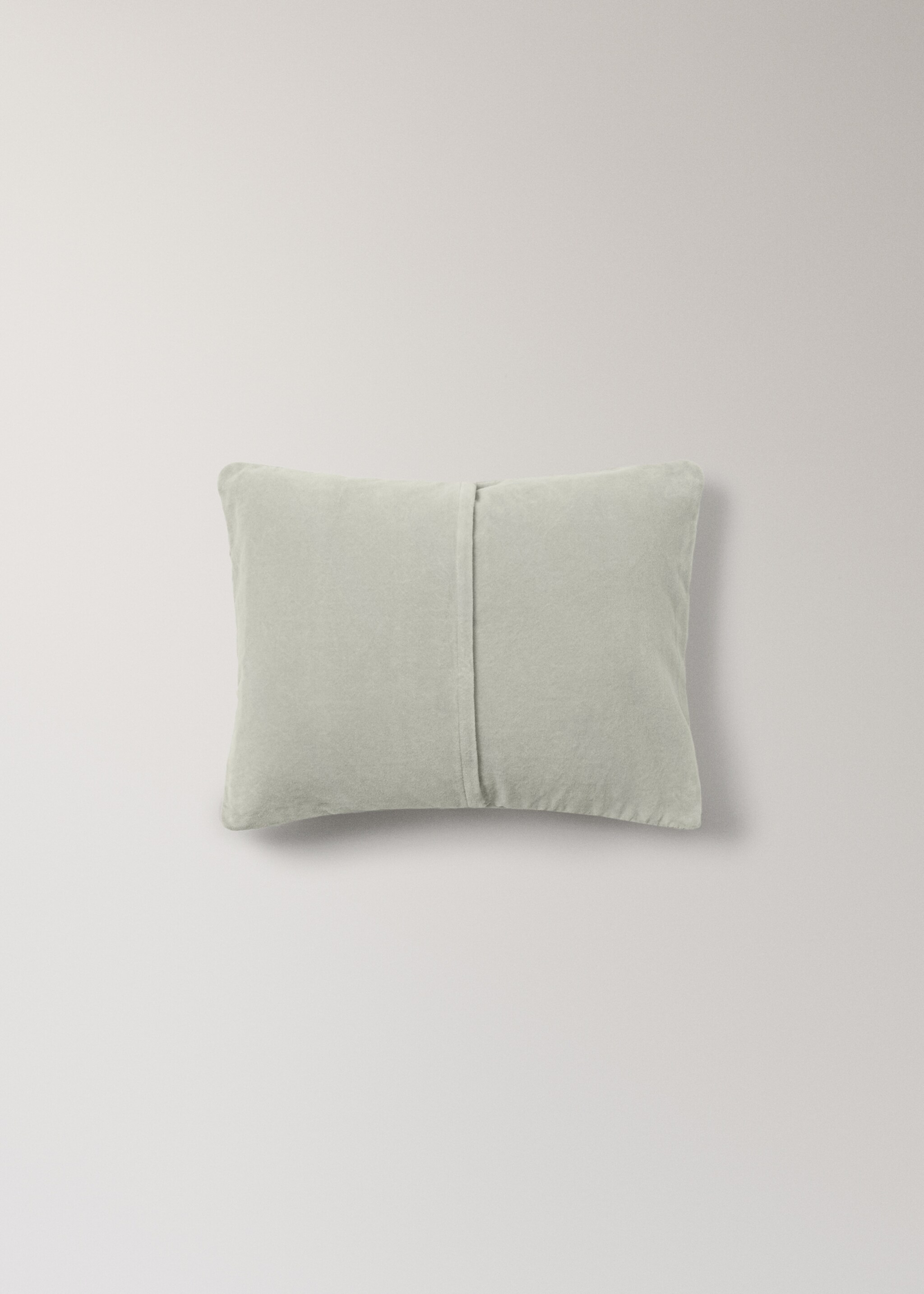 Funda cojín cama infantil algodón terciopelo garment-dyed 30x40 cm - Detalle del artículo 5, Verde pastel. Ref: 17095163-00.
