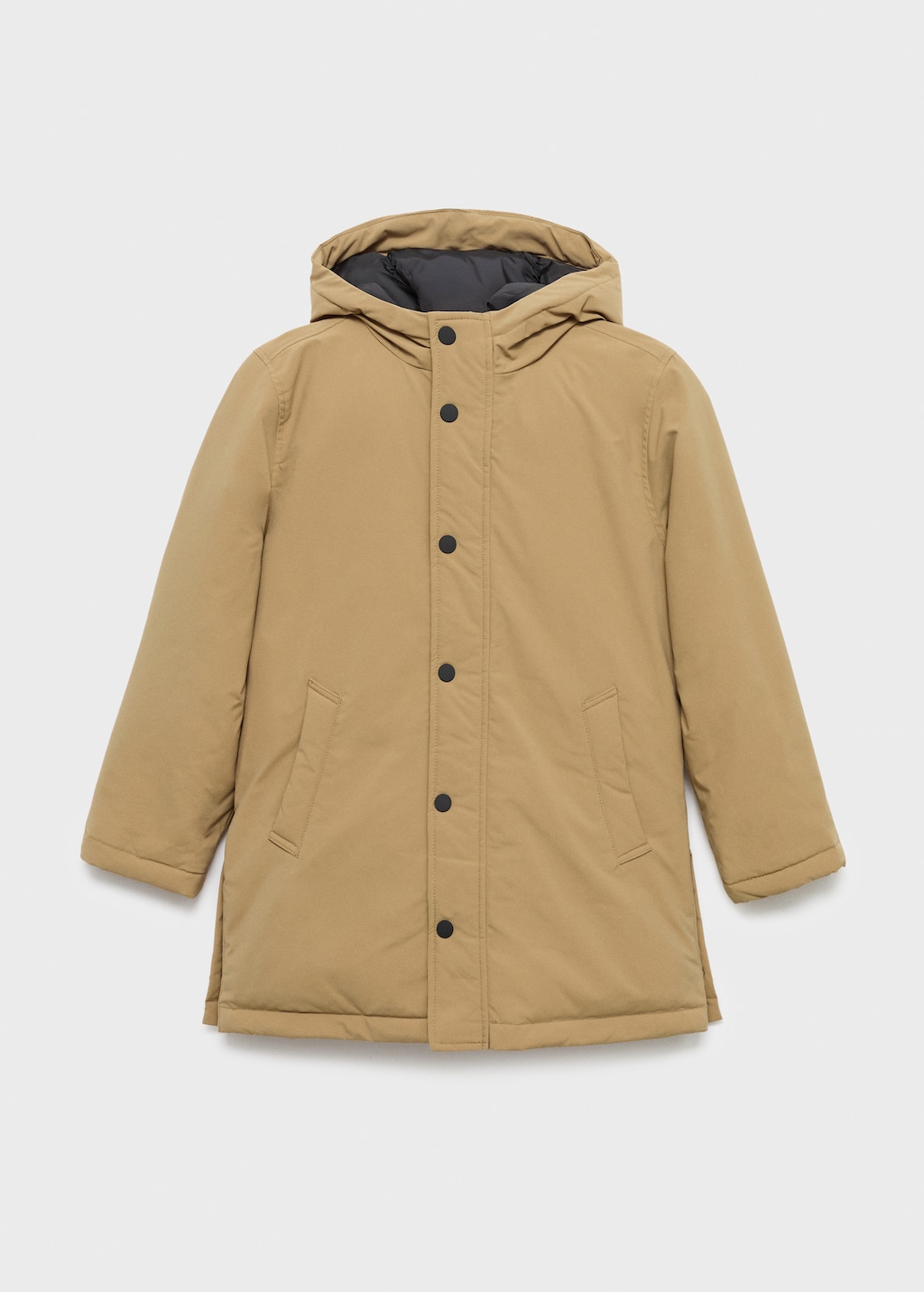 Hooded anorak with buttons
