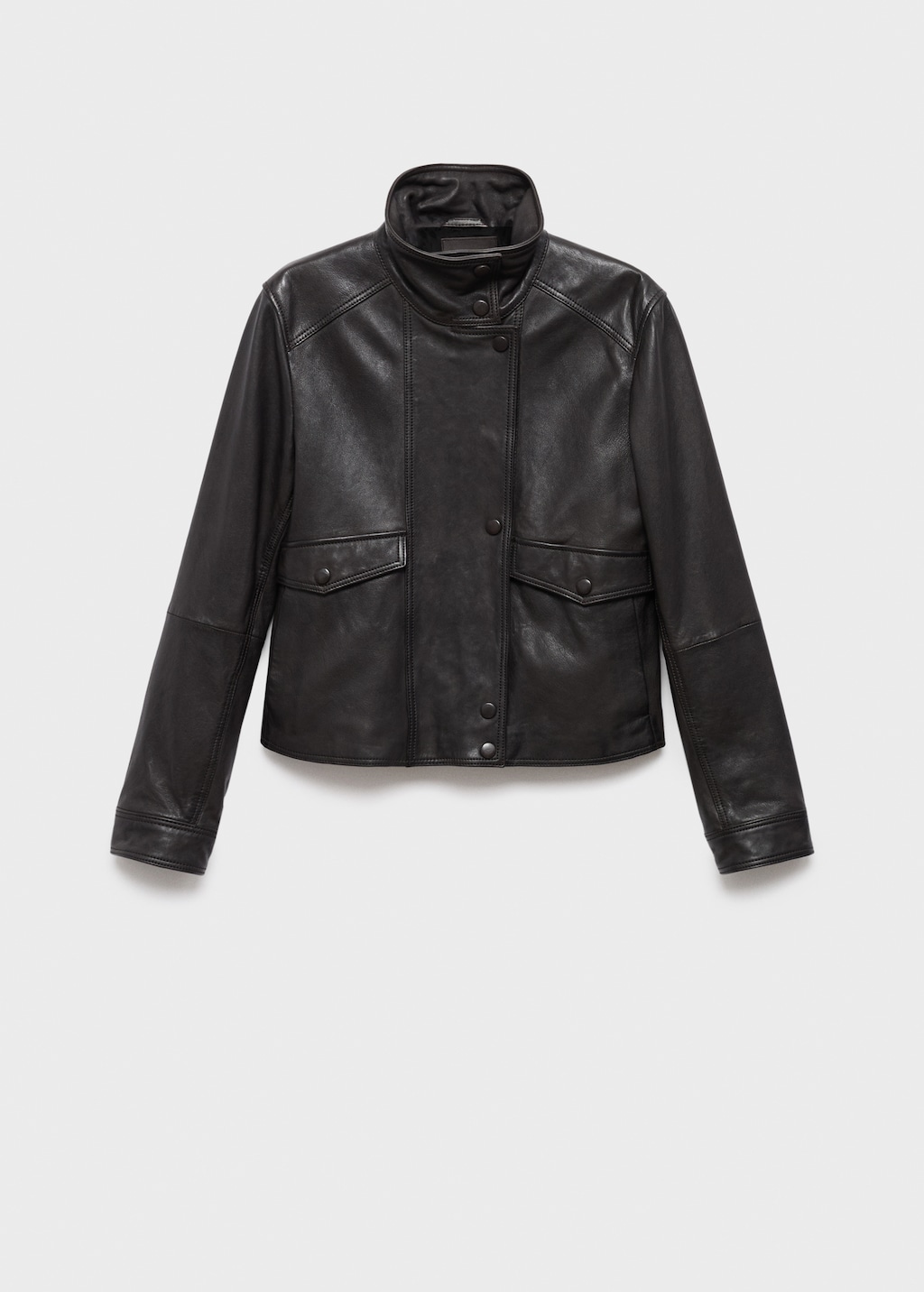 MANGO ライダースジャケット (ブラック) 定価22,900 レザークロップドジャケット .-- PERFECT （ブラック） -MANGO
