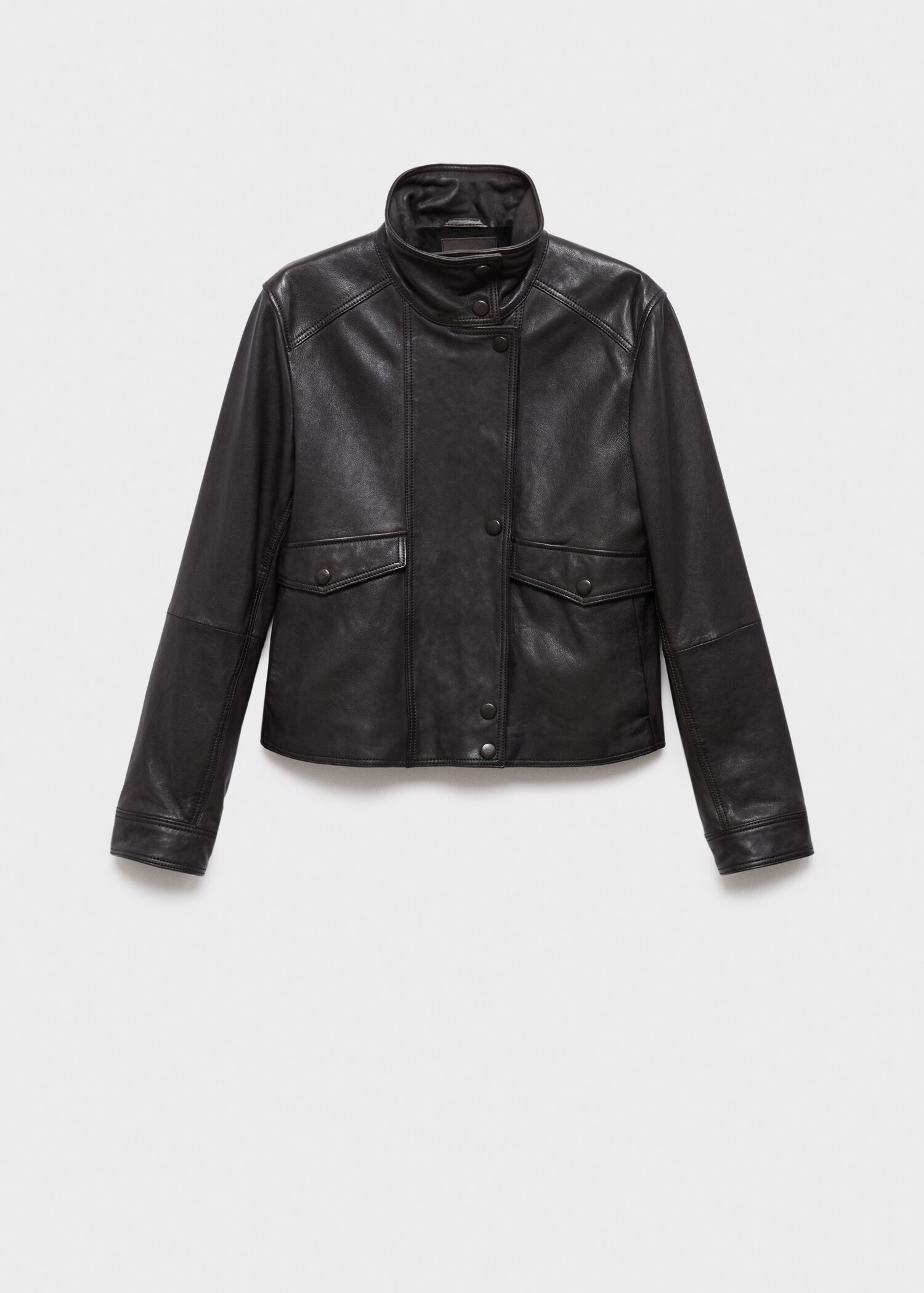 High collar leather jacket - Article without model