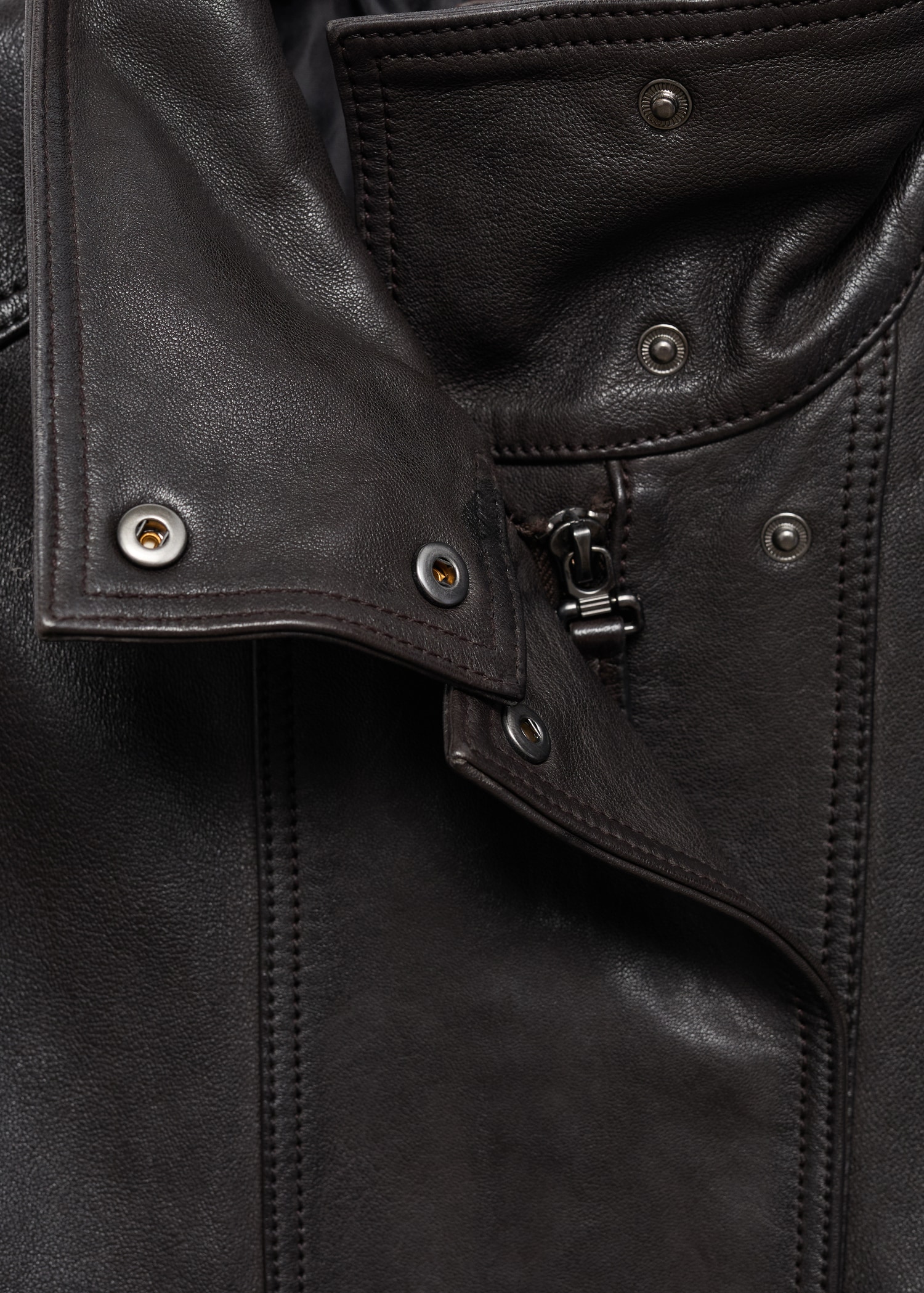 High collar leather jacket - Details of the article 8