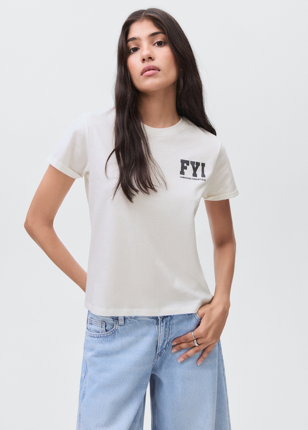 Printed cotton-blend t-shirt