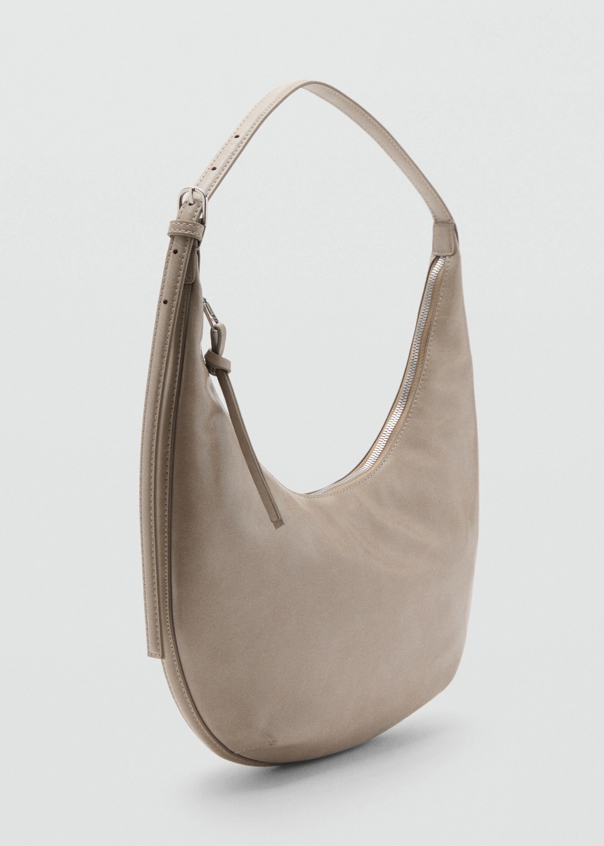 Medium oval bag with a pebbled effect - Medium plane, Light/Pastel Brown. Ref: 17095792-00.