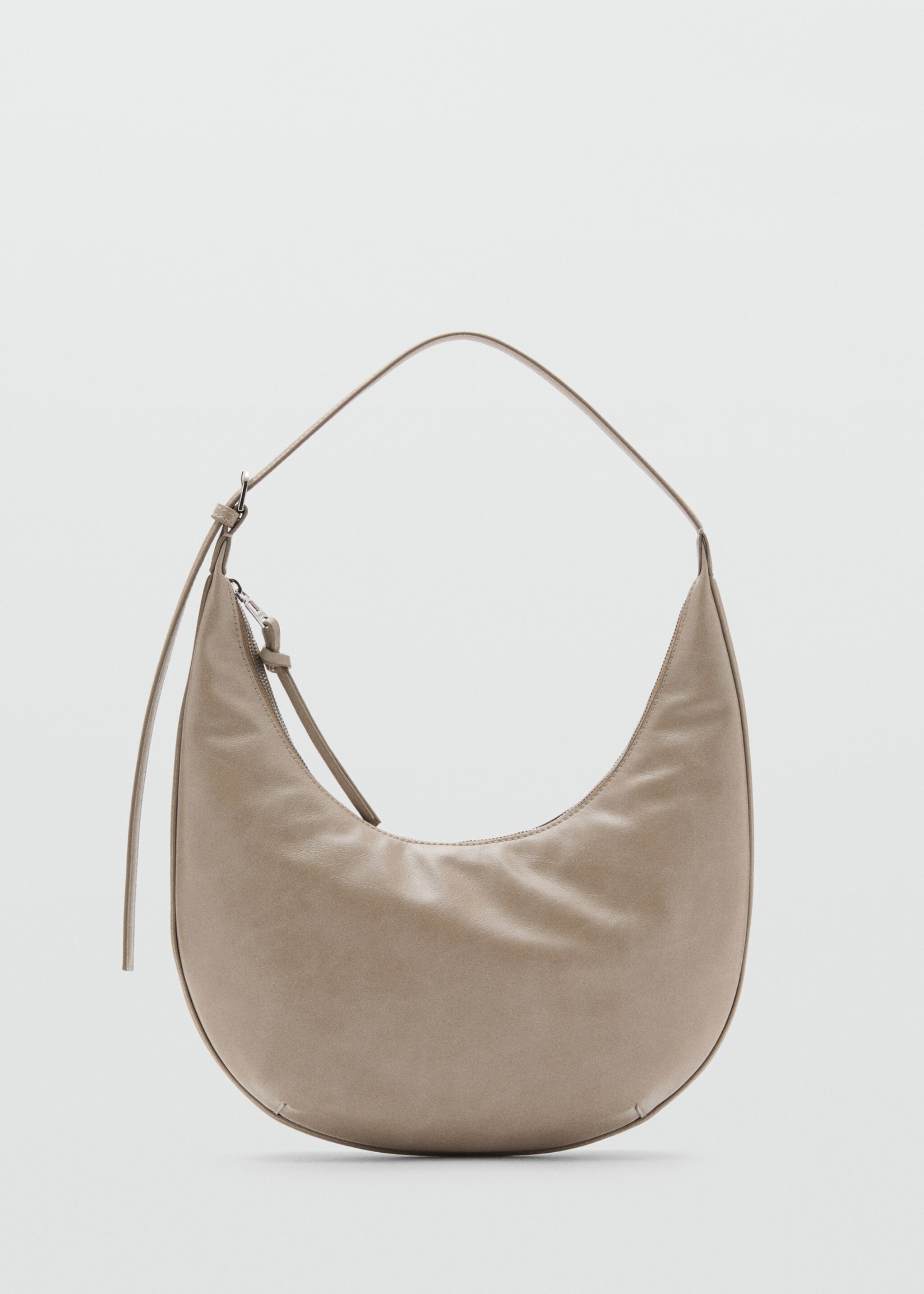 Medium oval bag with a pebbled effect - Article without model, Light/Pastel Brown. Ref: 17095792-00.