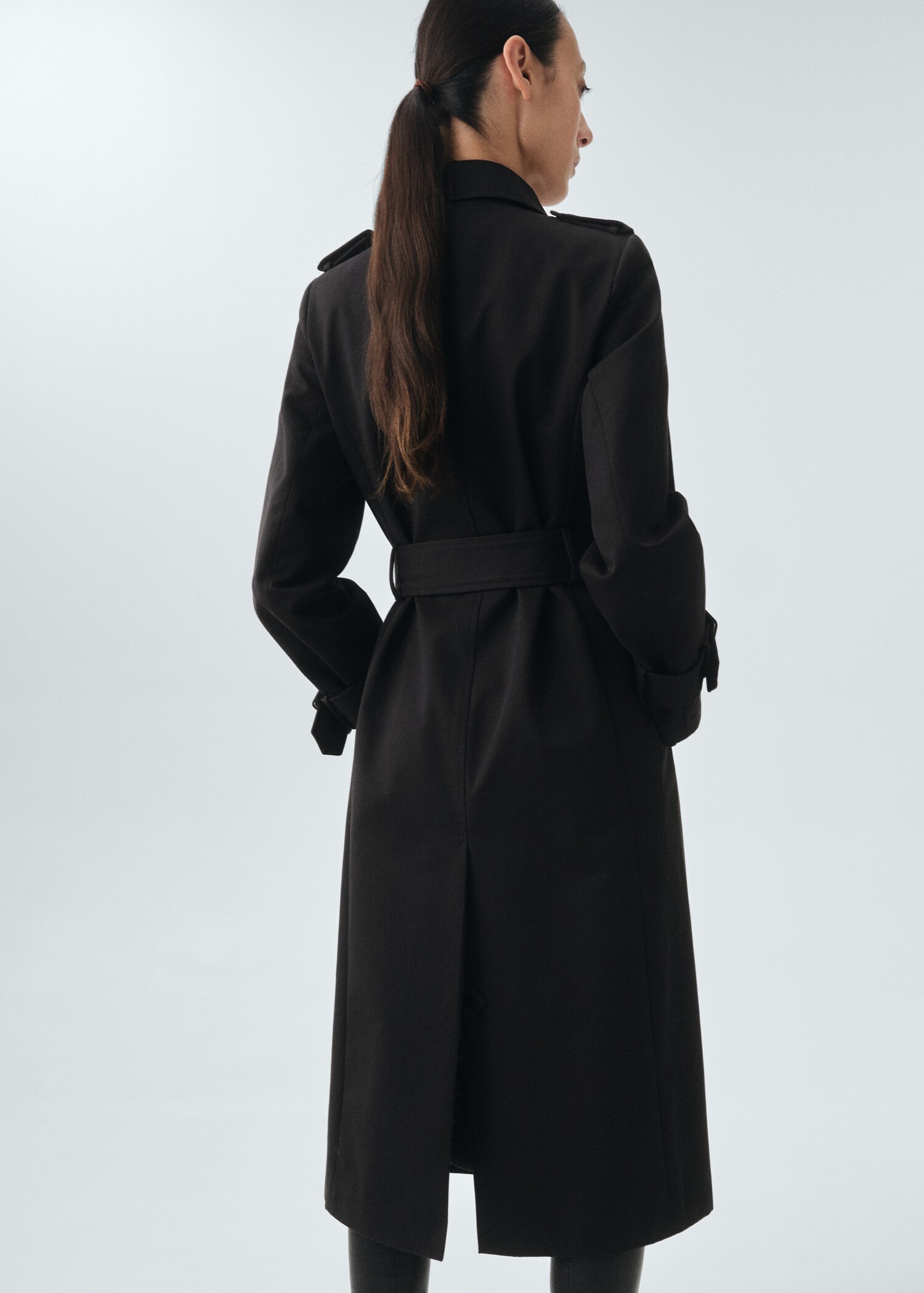 Classic 100% cotton trench coat - Reverse of the article