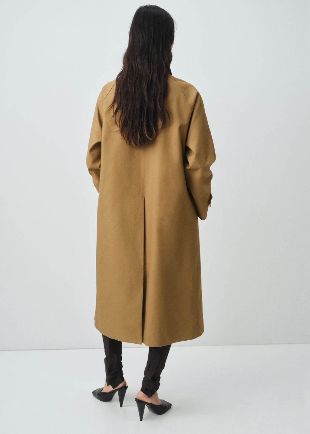 100% cotton long trench coat