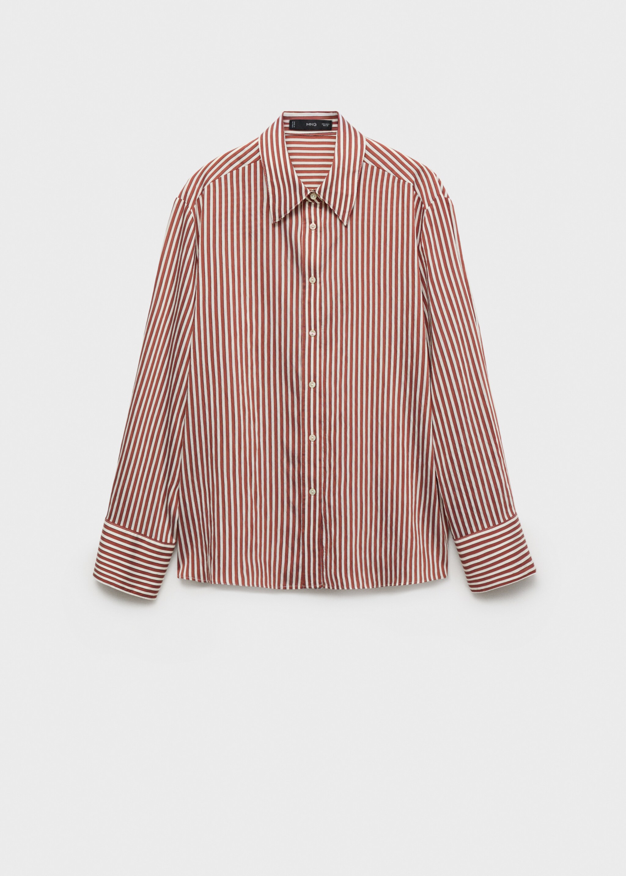 Striped straight shirt - Article without model, Brown. Ref: 17095802-00.