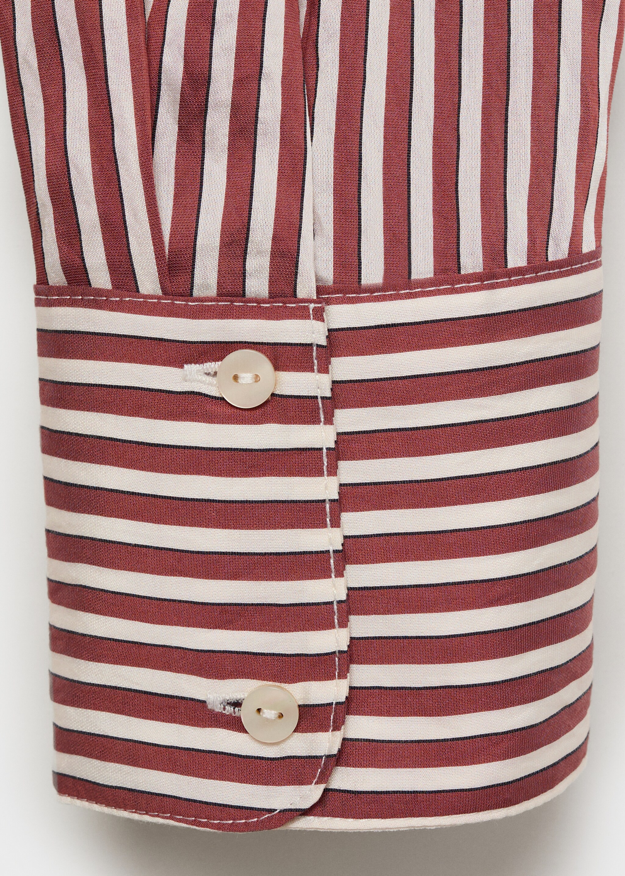 Striped straight shirt - Details of the article 0, Brown. Ref: 17095802-00.
