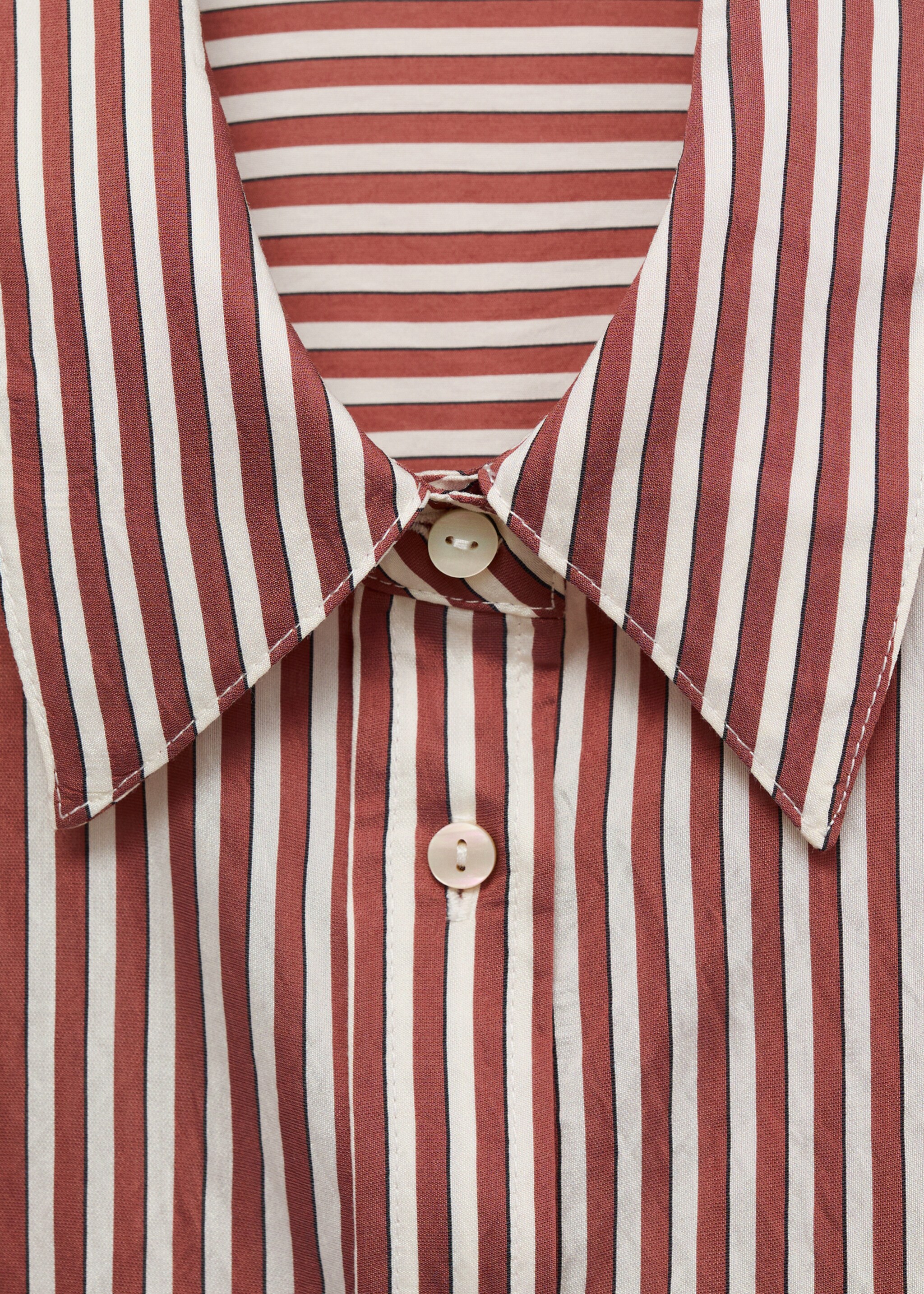 Striped straight shirt - Details of the article 8, Brown. Ref: 17095802-00.